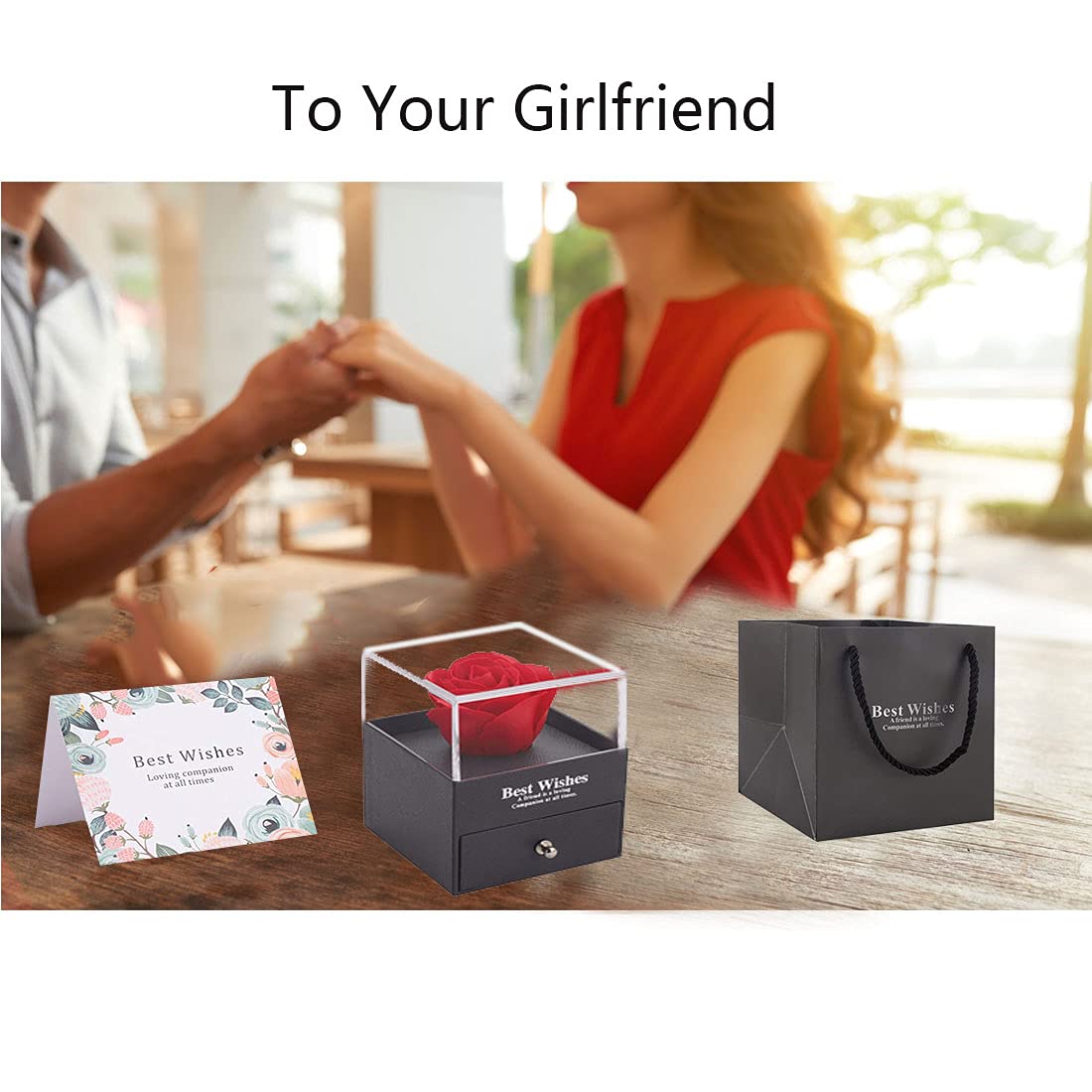 Eternal Preserved Rose Gift Set with 'I Love You' Necklace in 100 Languages - Forever Rose Box for Women, Mom, Wife - Perfect for Mother's Day, Valentine's Day, Anniversary, Birthday & Wedding - Romantic Home Decor & Luxury Keepsake