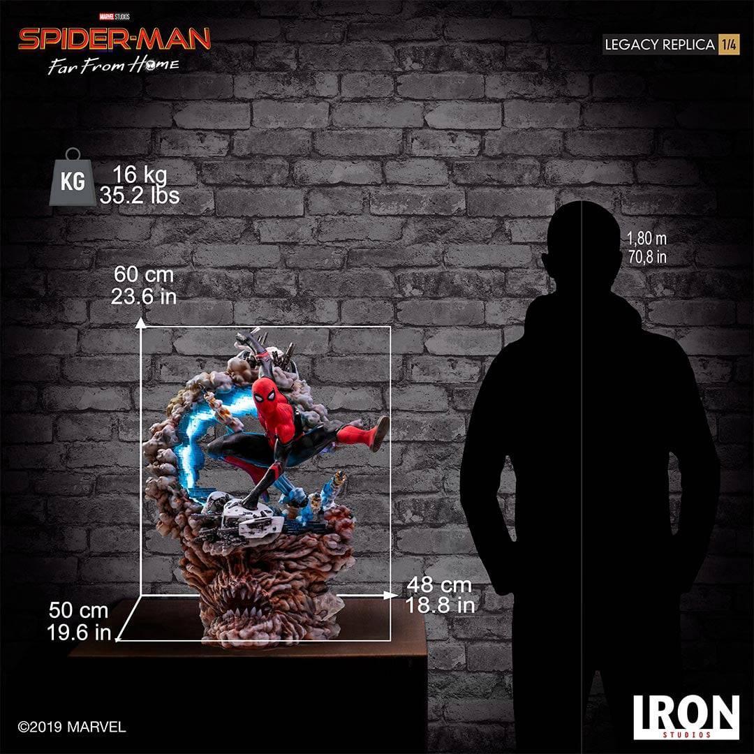 Iron Studios Spider-Man: Far From Home Legacy Replica 1/4 Scale Statue – Premium Collectible for Marvel Fans, Home & Office Display