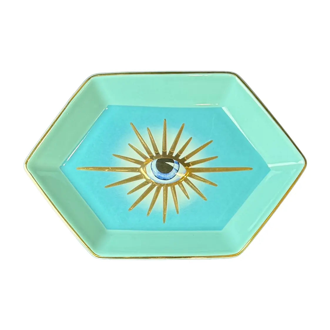 Blue Evil Eye Trinket Dish - Handmade Ceramic Jewelry Tray for Rings & Earrings | Perfect for Home Decor, Gift Giving & Spiritual Protection