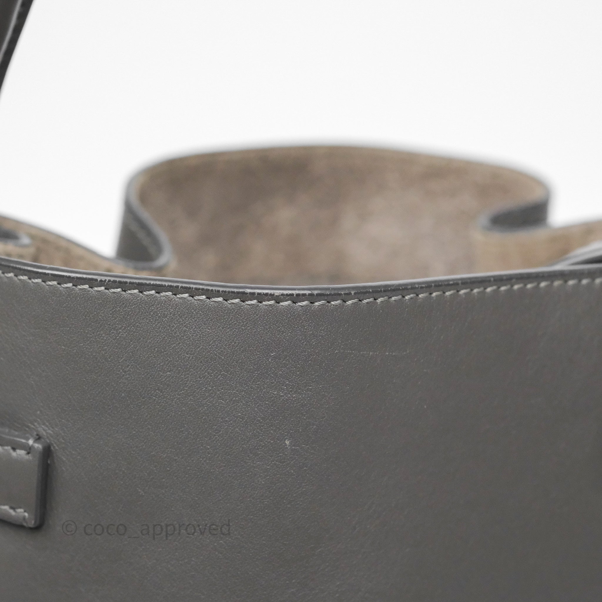 Celine Nano Bucket Bag in Grey Smooth Calfskin Leather - Women's Luxury Shoulder Handbag for Work, Travel & Everyday Use