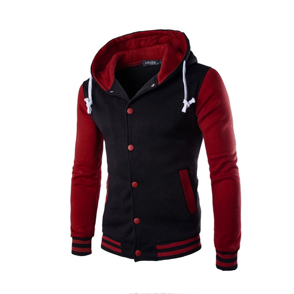 FORUU Men's Fashion Patchwork Zipper Jacket - Long Sleeve Sportswear Coat for Autumn & Winter | Outdoor Activities, Casual Wear, Street Style