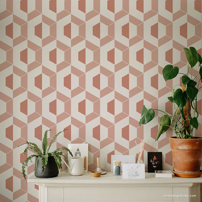 Nexus Modern Allover Wall Stencil - DIY Home Decor Painting Template for Living Room, Bedroom, Nursery | Reusable & Easy to Use