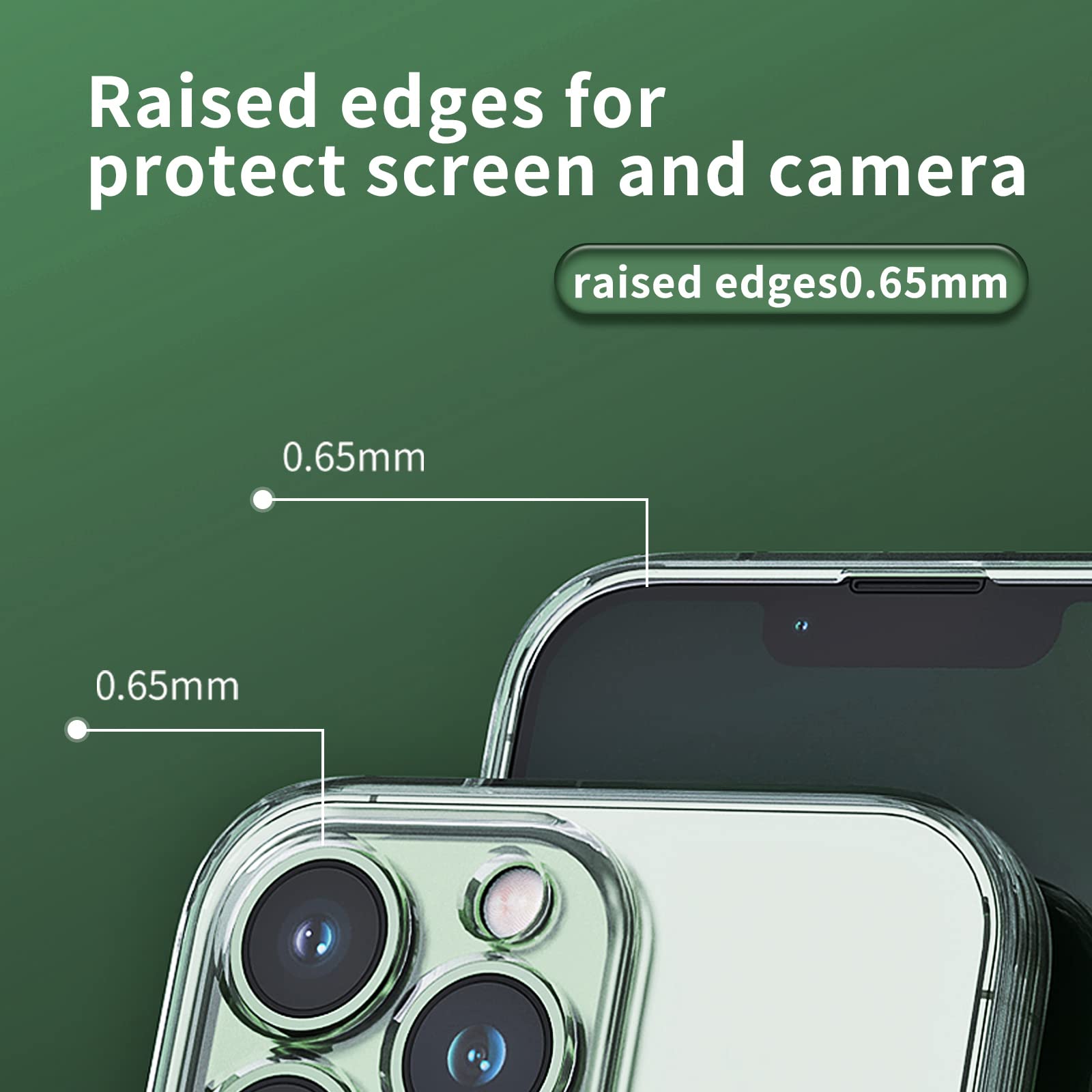 iPhone 13 Pro Max 6.7-inch Shockproof Anti-Fingerprint Ultra Thin Clear TPU Phone Case - Protective Transparent Cover for Everyday Use & Outdoor Activities
