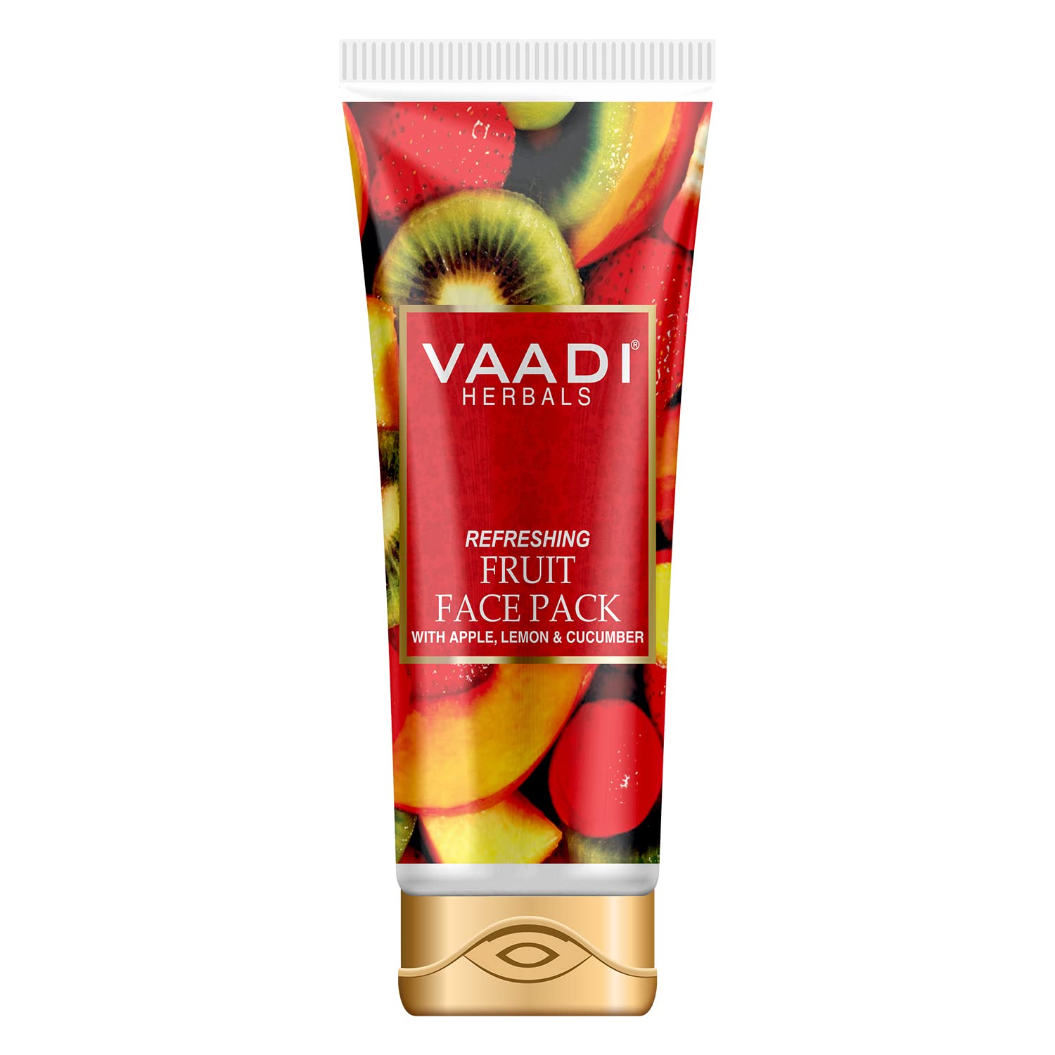 Vaadi Herbals Refreshing Fruit Face Pack with Apple, Lemon & Cucumber - 120g | Natural Glow & Hydration for All Skin Types | Perfect for Spa Day & Self-Care Routine