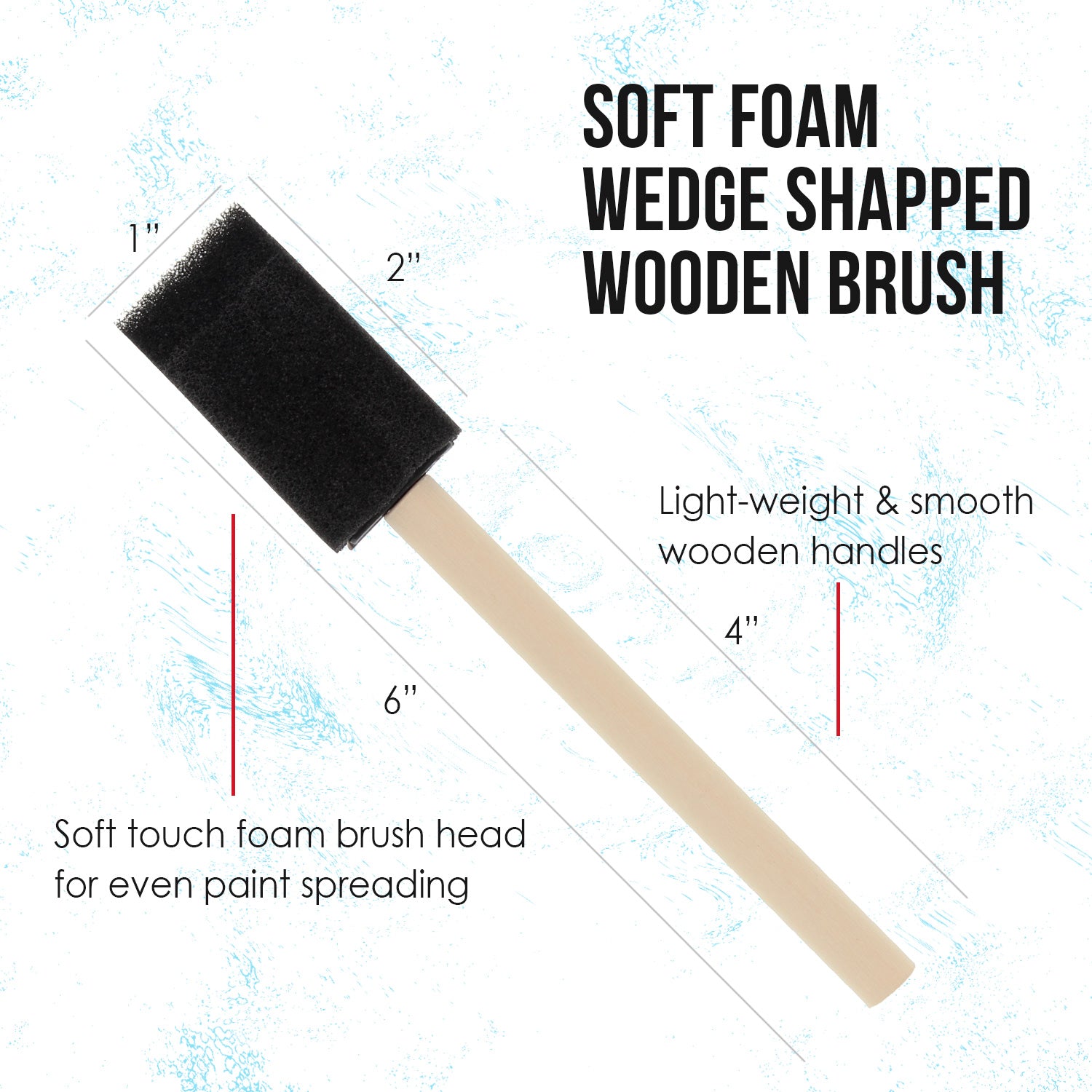 1 Inch Foam Sponge Wood Handle Paint Brush Set - 25 Pack for Acrylics, Stains, Varnishes & Crafts | Durable & Lightweight Artist Brushes for DIY Projects, Home Decor & Professional Artwork