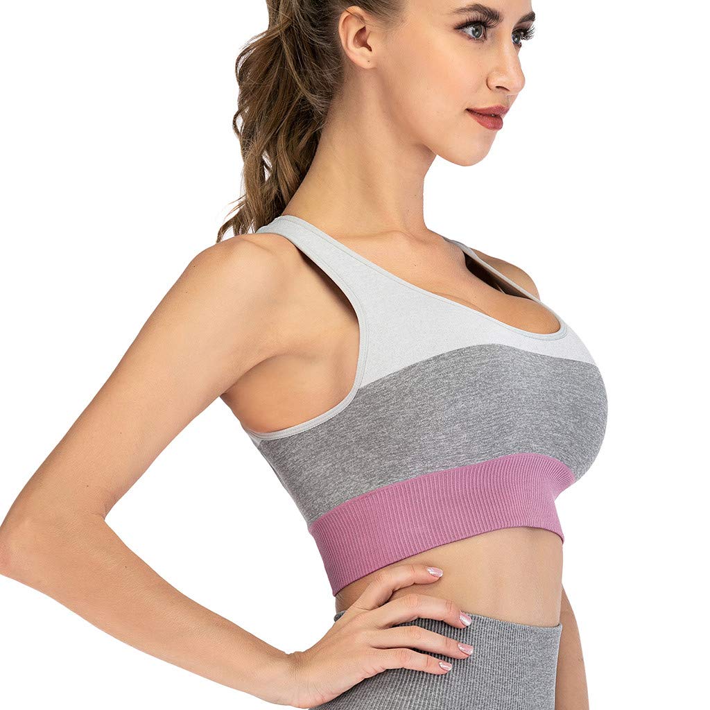 KAIHSD Women's Yoga Bra - Striped Sports Vest Tank Top for Running, Fitness & Workouts | Breathable & Comfortable Activewear for Yoga, Gym & Daily Wear