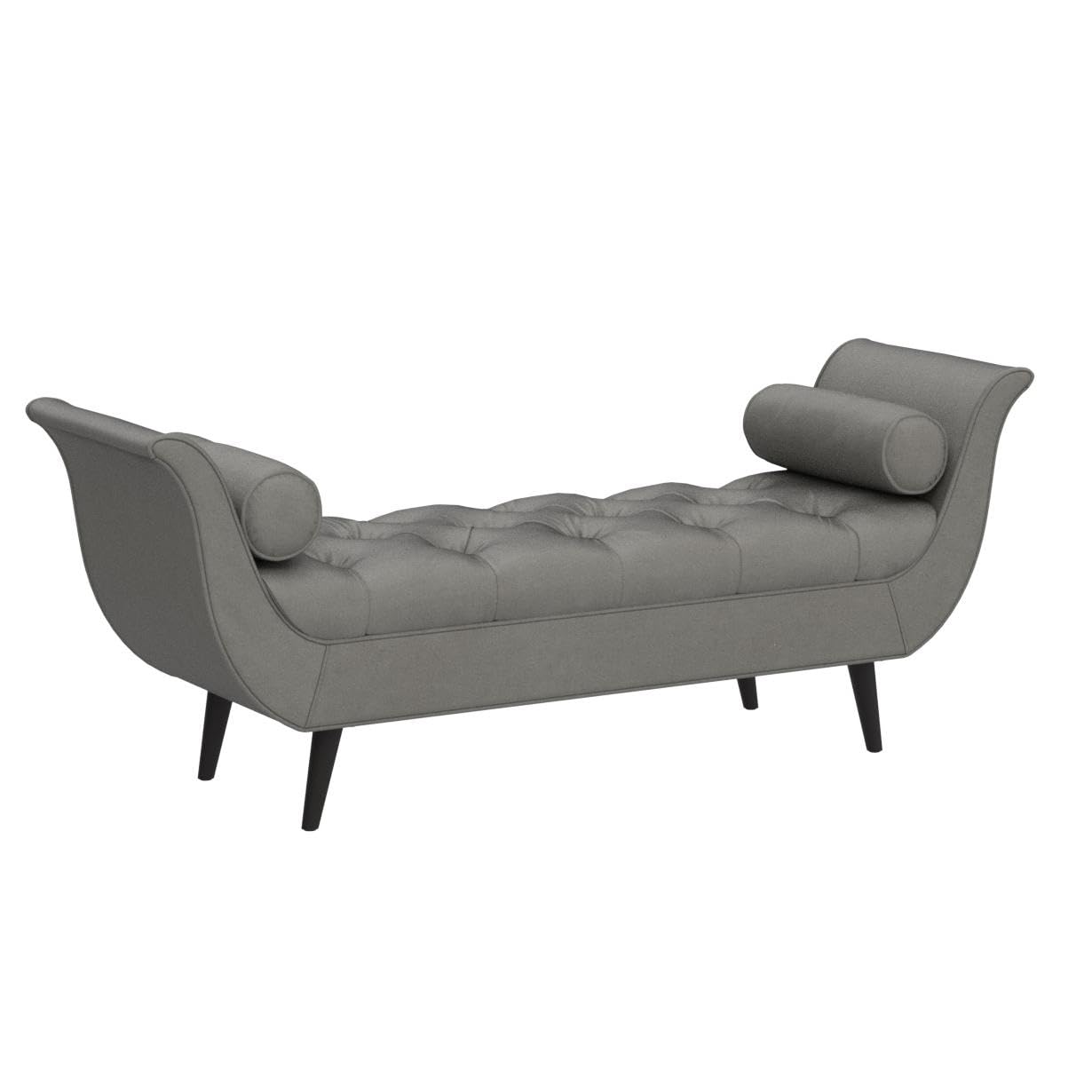 Jennifer Taylor Home Agnes Tufted Flared Arm Entryway Bench - Upholstered Storage Ottoman with Button Tufting for Hallway, Living Room & Bedroom Decor