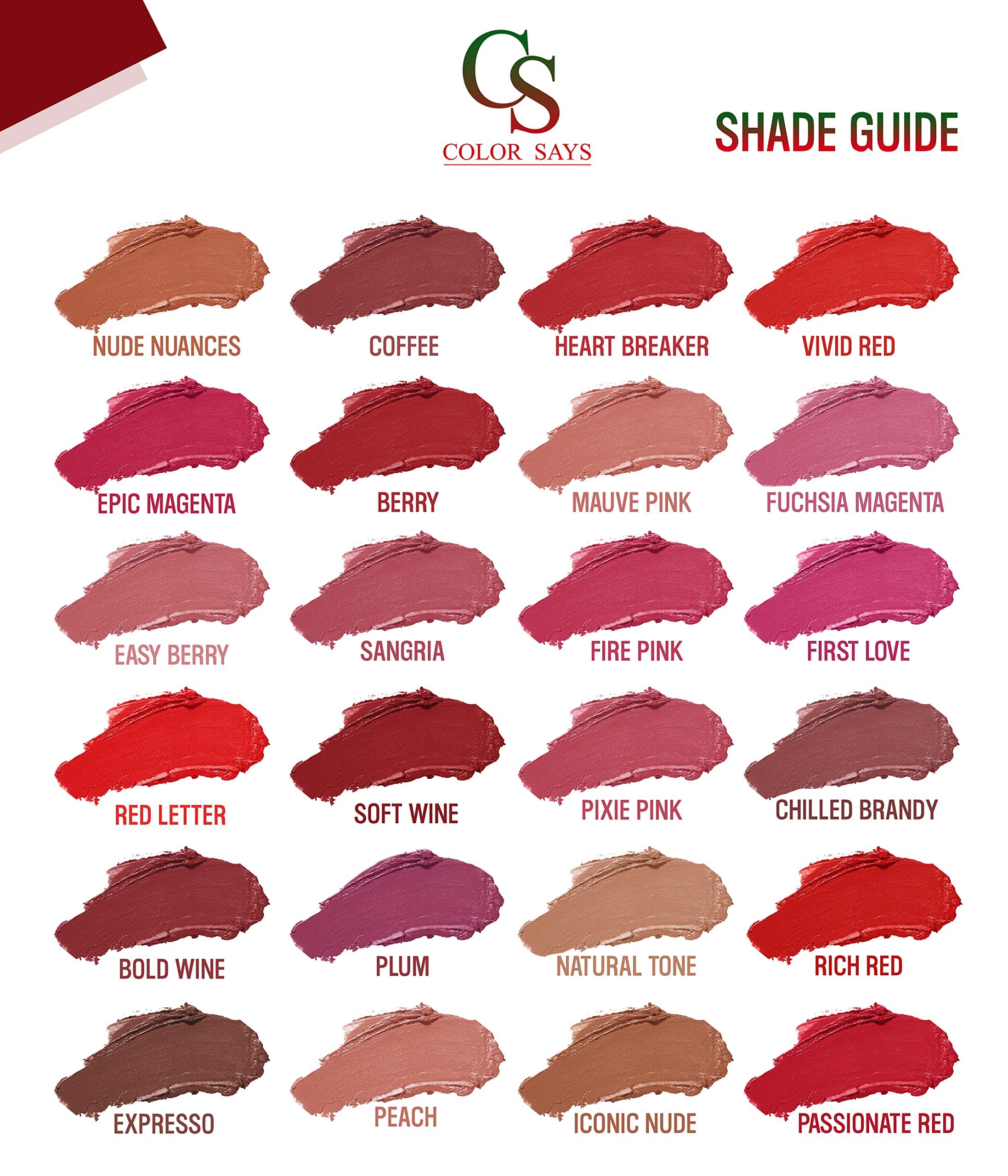 Color Says Liquid Lipstick - Matte Finish, Non-Sticky & Hydrating Formula | Long-Lasting Wear for Parties, Dates & Everyday Makeup