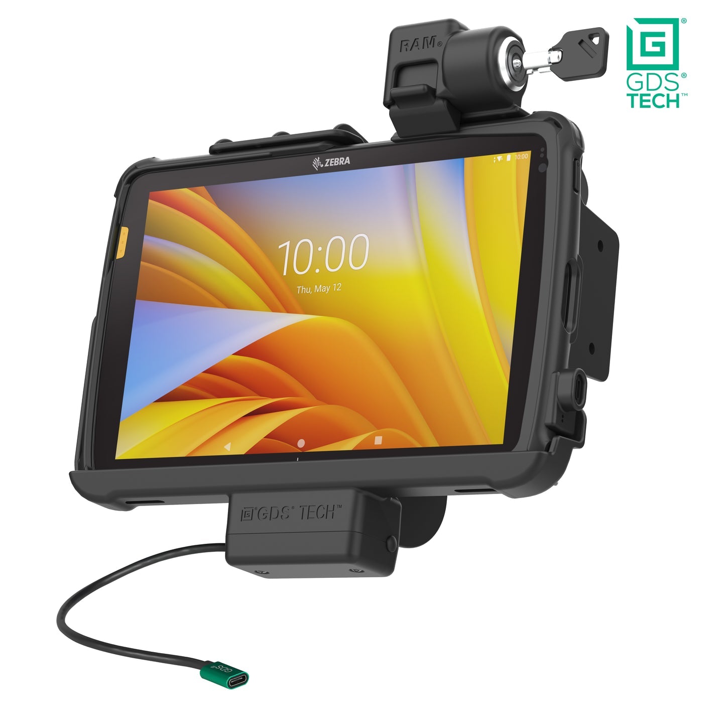 Zebra ET4x 10 Tablet Locking GDS® Powered Dock with IntelliSkin® - Secure Charging Station for Retail & Warehouse Use (RAM GDS DOCKL ZE21PU)