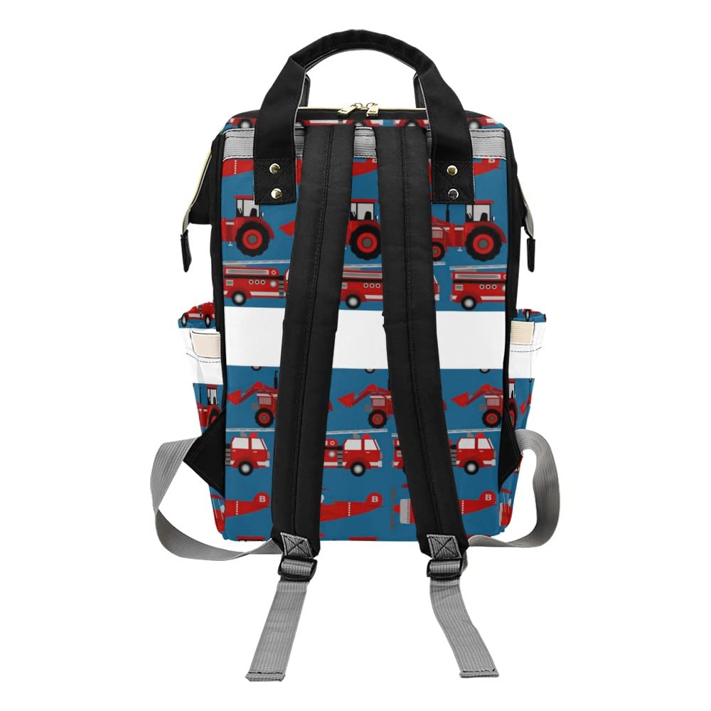 Personalized Baby Diaper Backpack - Cute Excavator Design Nursing Nappy Bag for Travel, Daycare & Outings | Waterproof Baby Shower Gift for New Parents