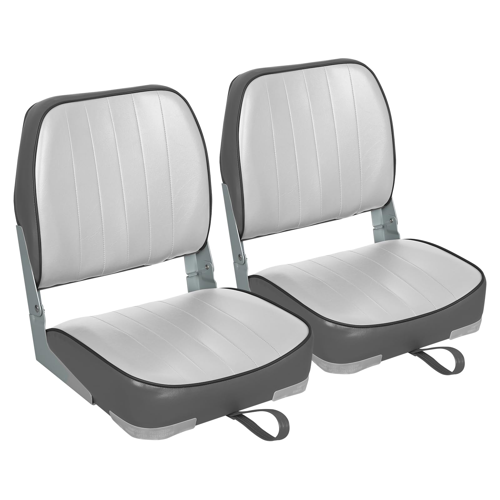 Leader Accessories Low Back Folding Boat Seats (2-Pack) - Comfortable & Durable Marine Chairs for Fishing, Boating, and Outdoor Adventures