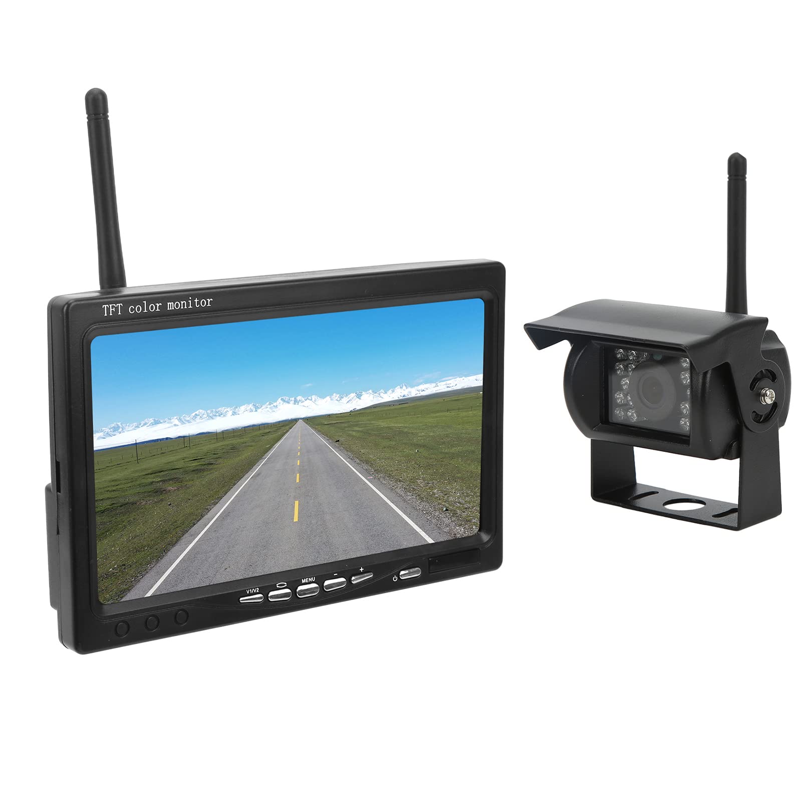 Ymiko 7 Inch Backup Monitor Reversing Display System - HD Parking Camera Kit with IR Night Vision & IP68 Waterproof for Bus, Truck, Trailer, RV - Safe Parking Assistance for Large Vehicles