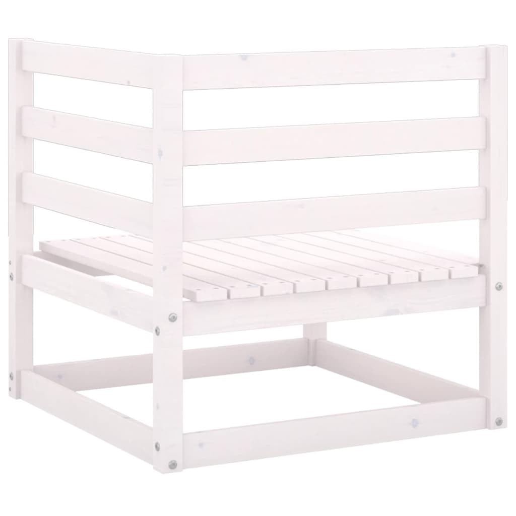 2-Seater Patio Sofa with Cushions - White Solid Pine Wood Outdoor Furniture for Garden, Deck, Porch & Backyard Relaxation