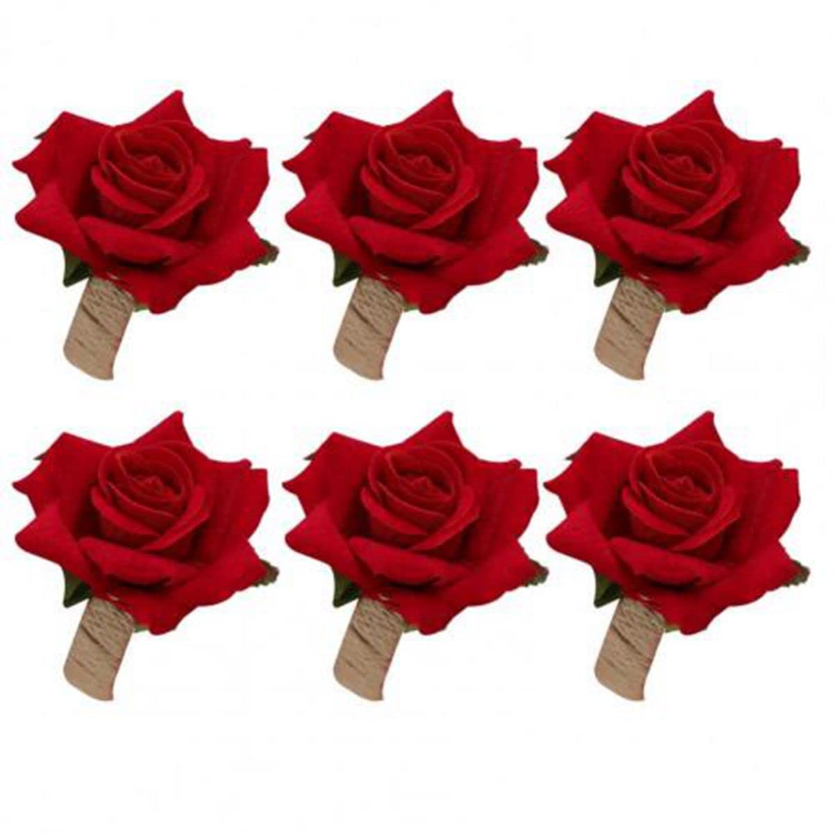 Artificial Rose Flower Napkin Rings - Elegant Serviette Holders for Wedding, Christmas & Thanksgiving Table Decor (Red) | Perfect for Fine Dining, Holiday Parties & Romantic Dinner Settings