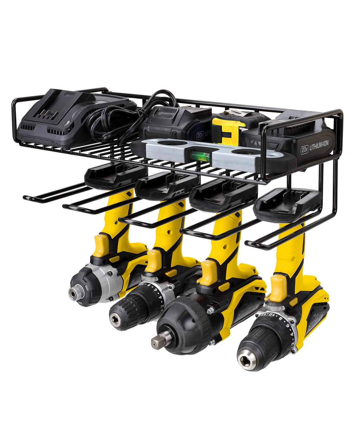 WellMall Heavy Duty Wall Mount Tool Organizer - Compact Power Drill Storage Shelf & Rack for Garage, Workshop & DIY Projects | Durable Tool Holder for Easy Access & Space Saving Organization