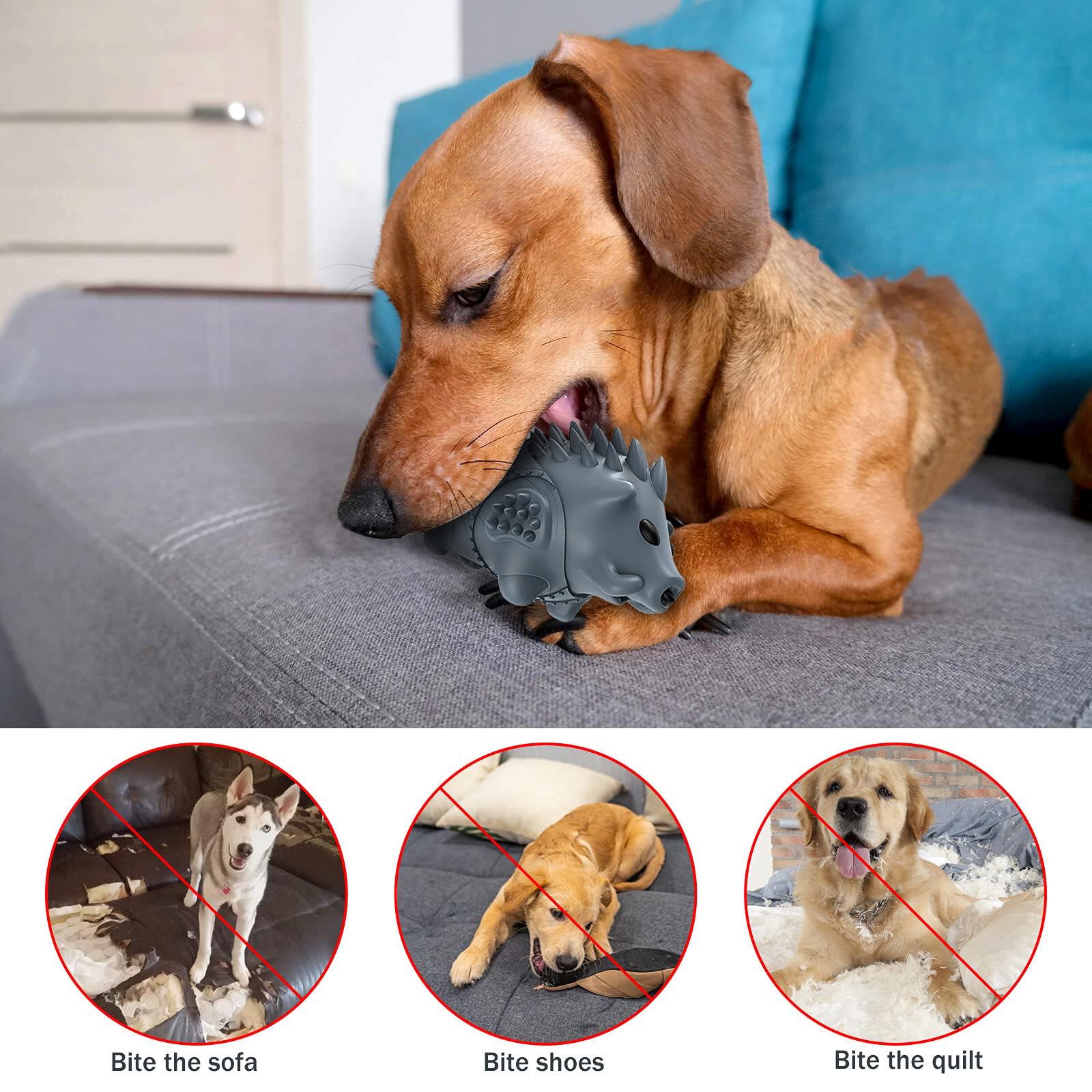 Indestructible Dog Chew Toys for Aggressive Chewers - Durable Squeaky Interactive Toys for Large & Medium Breed Dogs - Perfect for Teething, Playtime & Birthday Gifts - Great for Outdoor Activities & Training Sessions