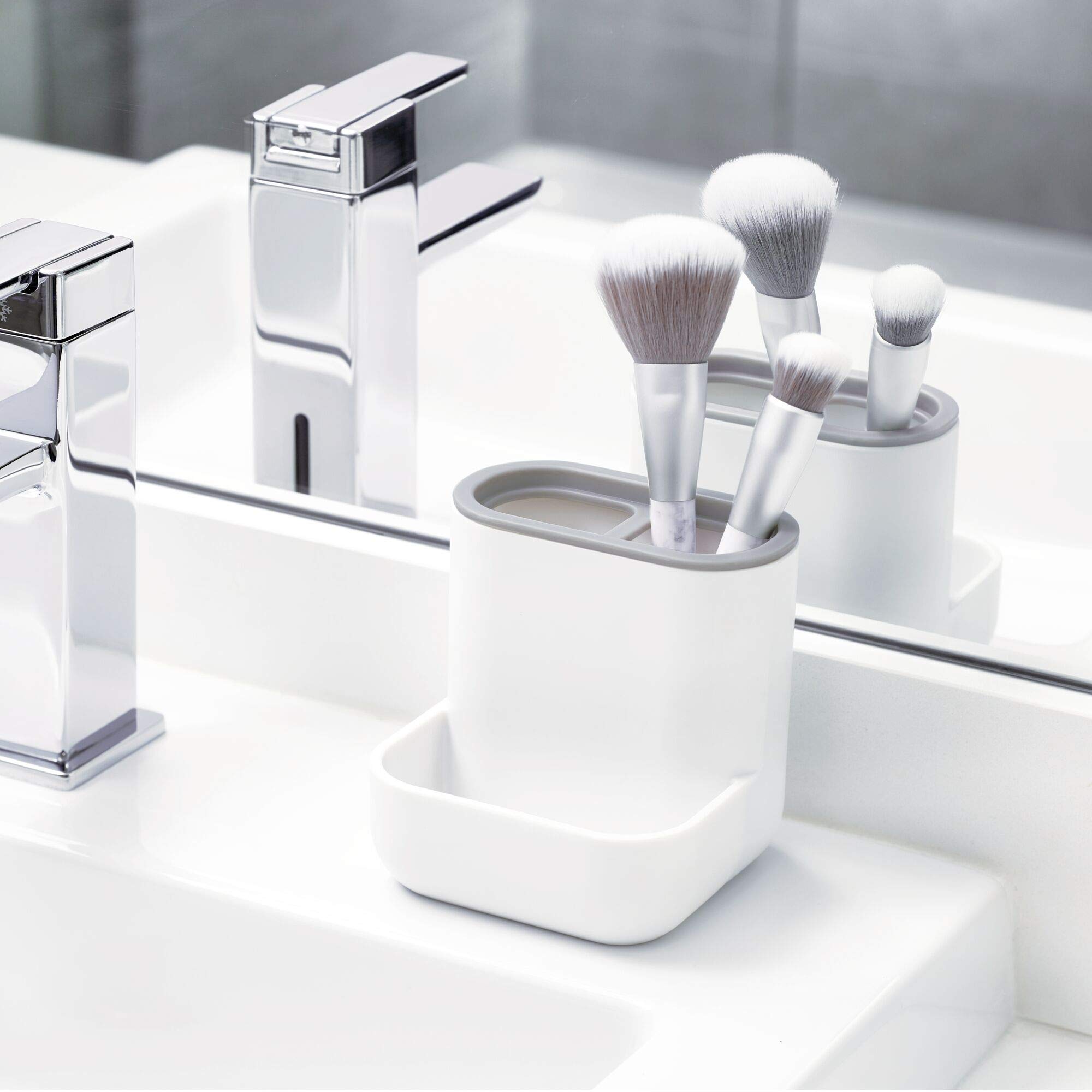 iDesign Cade Bathroom Countertop - White & Gray for Vanities & Desks