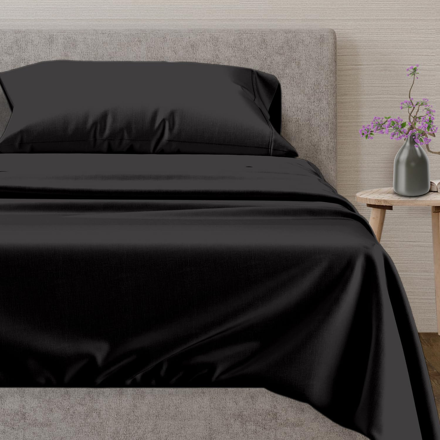 Mayfair Linen 100% Egyptian Cotton Twin Size Sheet Set - 3 Piece 600 Thread Count Luxury Bedding, Soft & Cooling Sateen Weave with 16