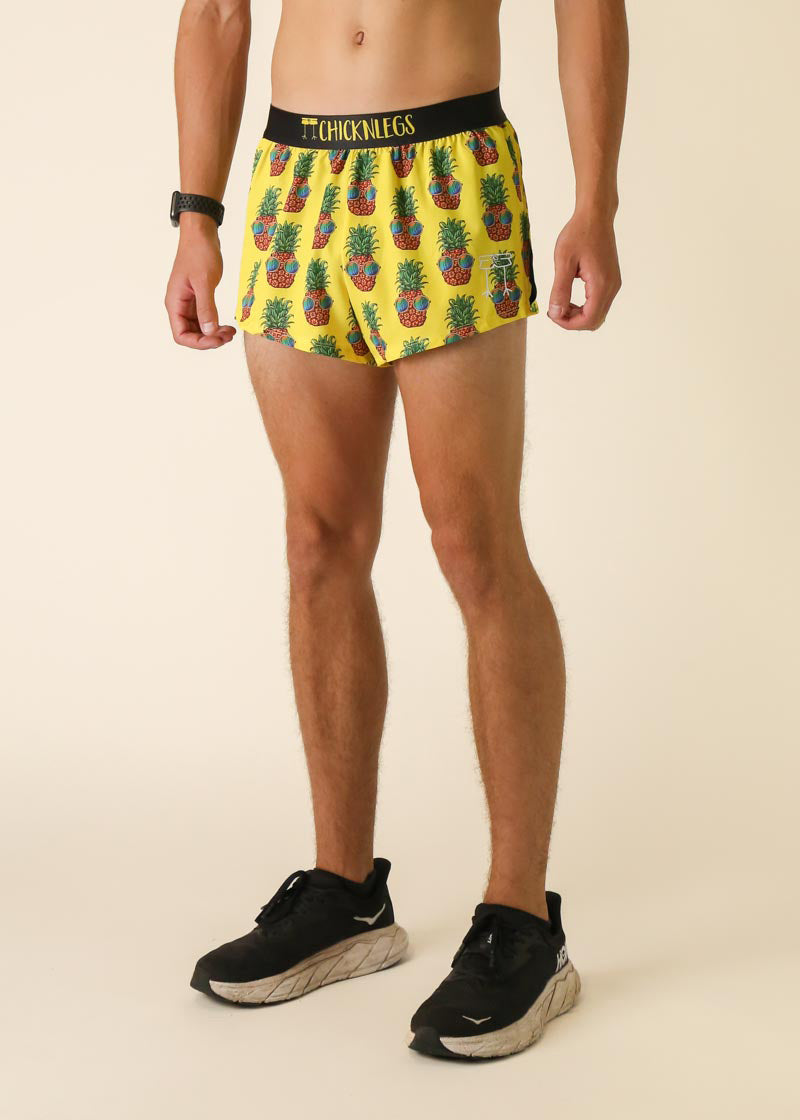 Men's Pineapple Express 2 Split Running Shorts - Lightweight Quick-Dry Athletic Shorts for Gym, Workout & Outdoor Activities