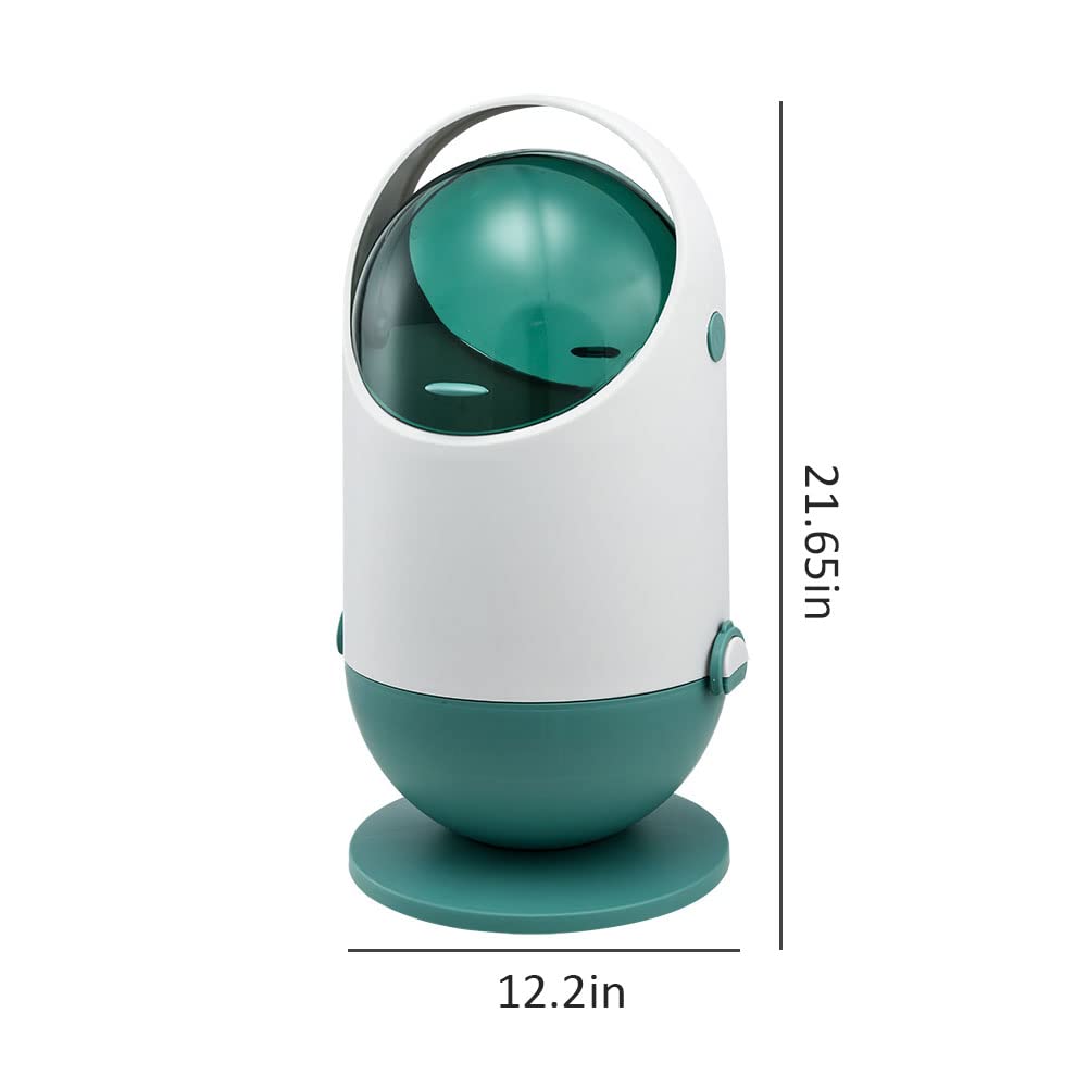 WAYUTO 13 Gallon Large Capacity Trash Can with Lid - Dual Compartment Recycling Bin with Handle, Odor-Control Kitchen Garbage Can for Home, Office, Bathroom & Bedroom - Eco-Friendly Waste Management Solution (Green)
