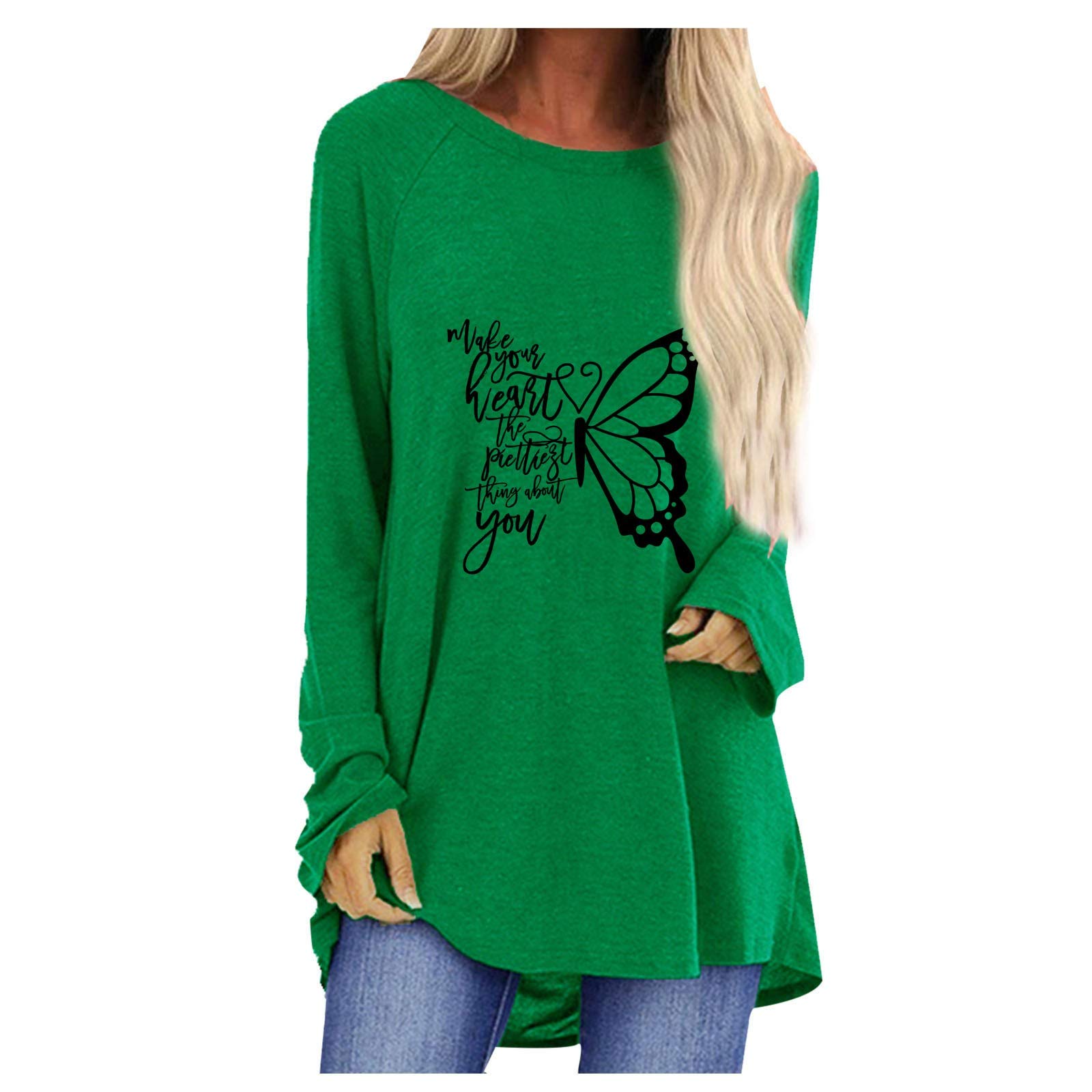Women's Casual Deep V-Neck Long Sleeve Ribbed Slim Fit Solid Tunic Top | Basic Tee Shirt for Everyday Wear | Perfect for Work, Date Night & Layering Outfits