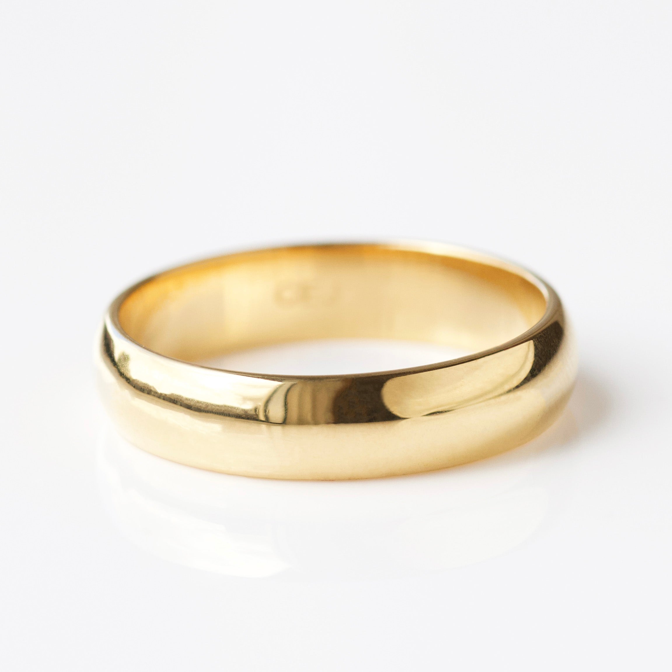 Men's Round Ring - Sterling Silver or Gold Plated Wedding Band for Men - Perfect for Engagement, Wedding, Anniversary & Everyday Wear