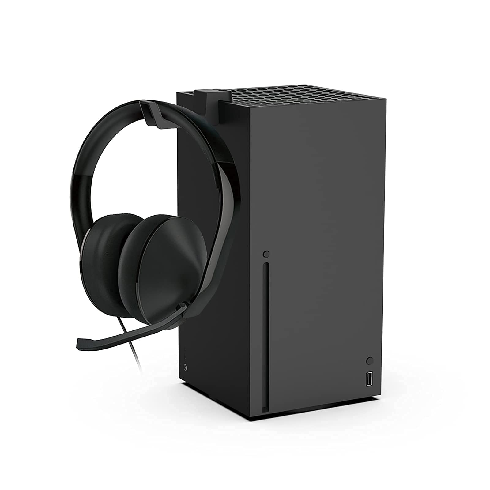 ECHZOVE Headphone Stand for Xbox Series X | Space-Saving Headset Holder with Non-Slip Clips | Matching Console Accessory (Black) | Perfect for Gaming Setup & Desk Organization