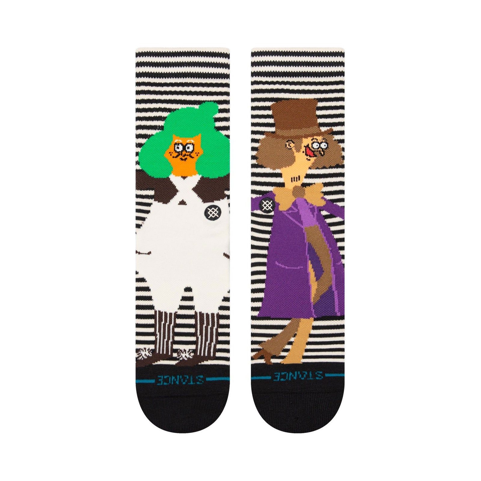 Premium Adult Crew Socks - Oompa Loompa Inspired Black & White Striped Cotton Socks for Men & Women - Perfect for Casual Wear, Costume Parties & Themed Events
