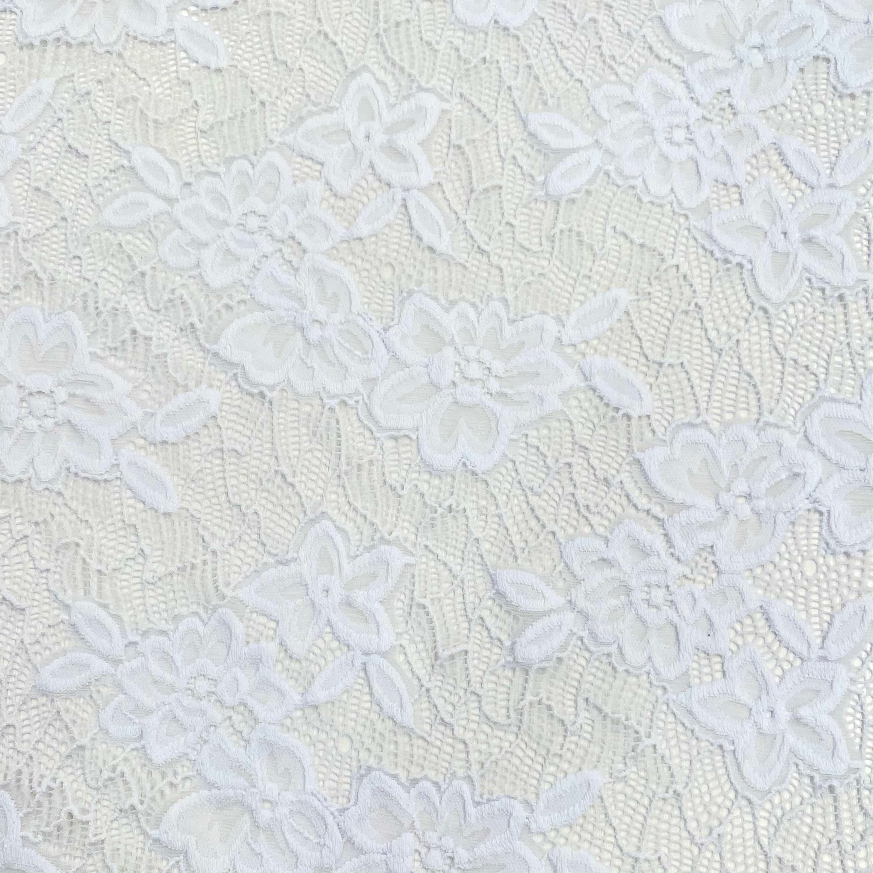 Premium Heavyweight White Lace Fabric - Elegant for Wedding Dresses, Bridal Gowns & Home Decor