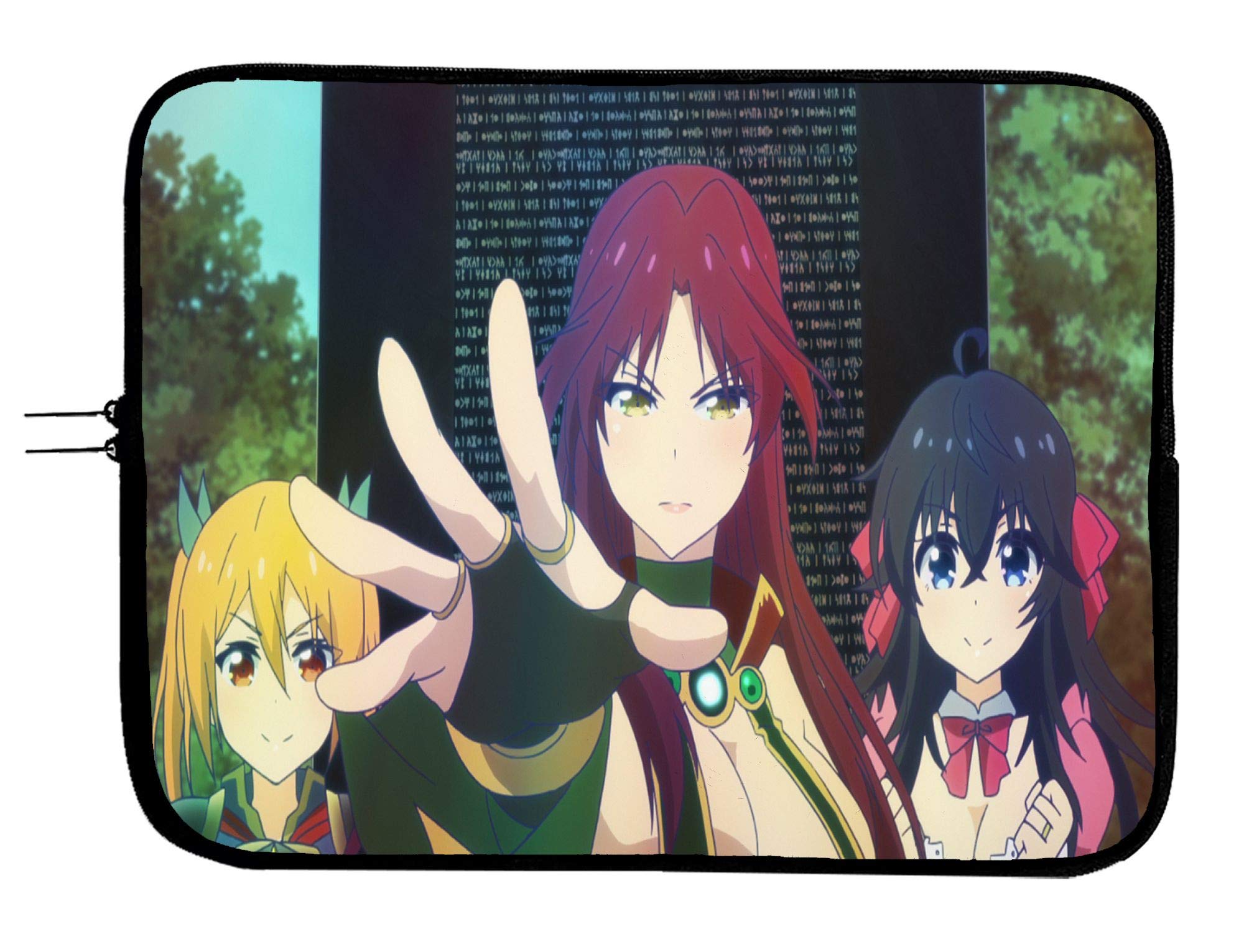 Brand3 Anime Laptop Sleeve Bag - 15 Inch Water Repellent Cushioned Case for Surface, Notebook, Tablet - Includes Mousepad - Perfect for Home, Office, and Travel Use