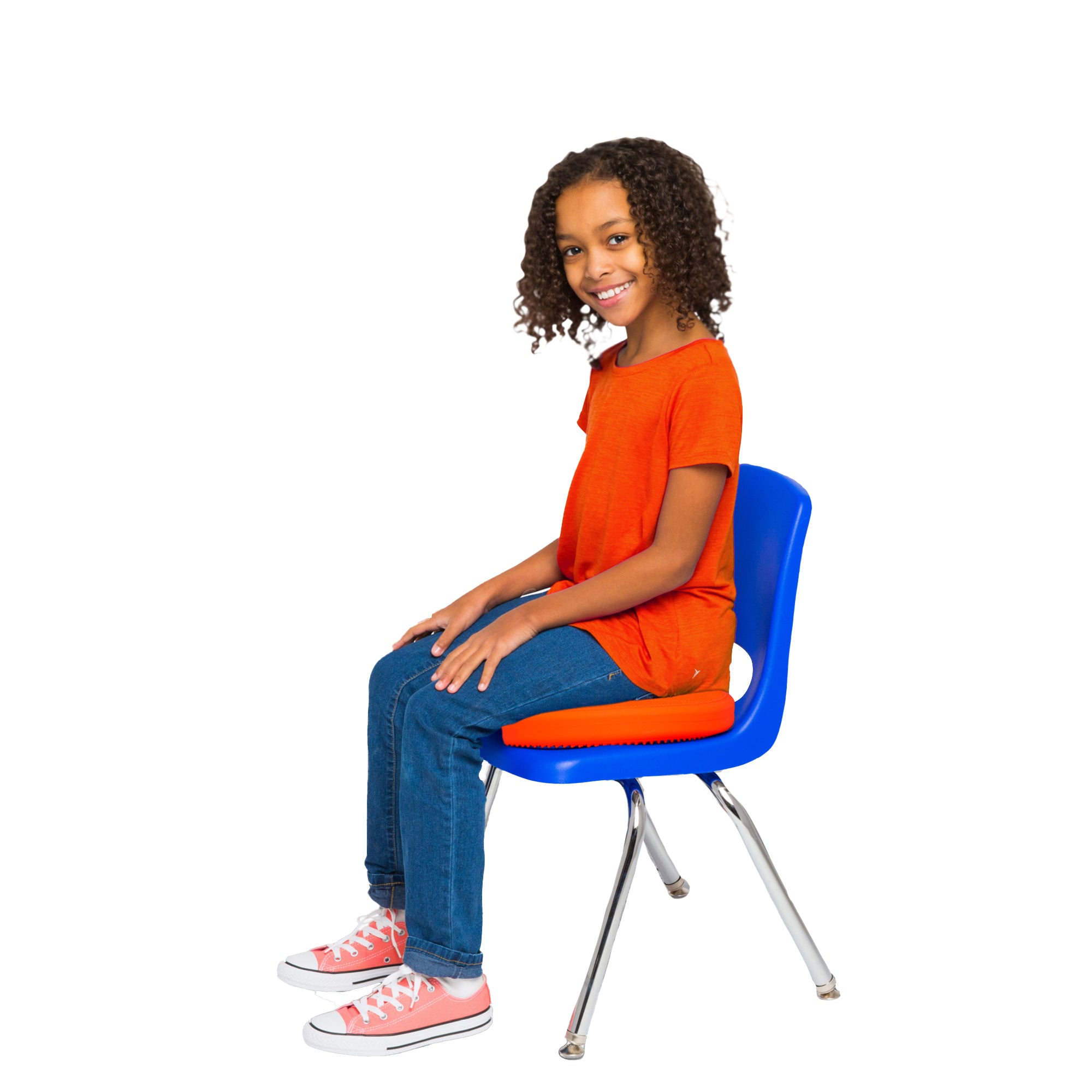 Bouncyband Wiggle Seat Sensory Cushion - Orange Basketball Design for Kids with ADHD, Autism - Improve Focus & Posture in Classroom, Home, or Office