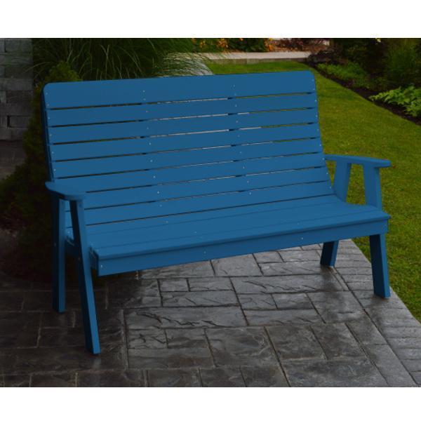 A & L Furniture Poly Winston Garden Bench - Outdoor Patio Seating for Backyard, Porch, and Garden - Weather-Resistant and Durable Polyethylene Material