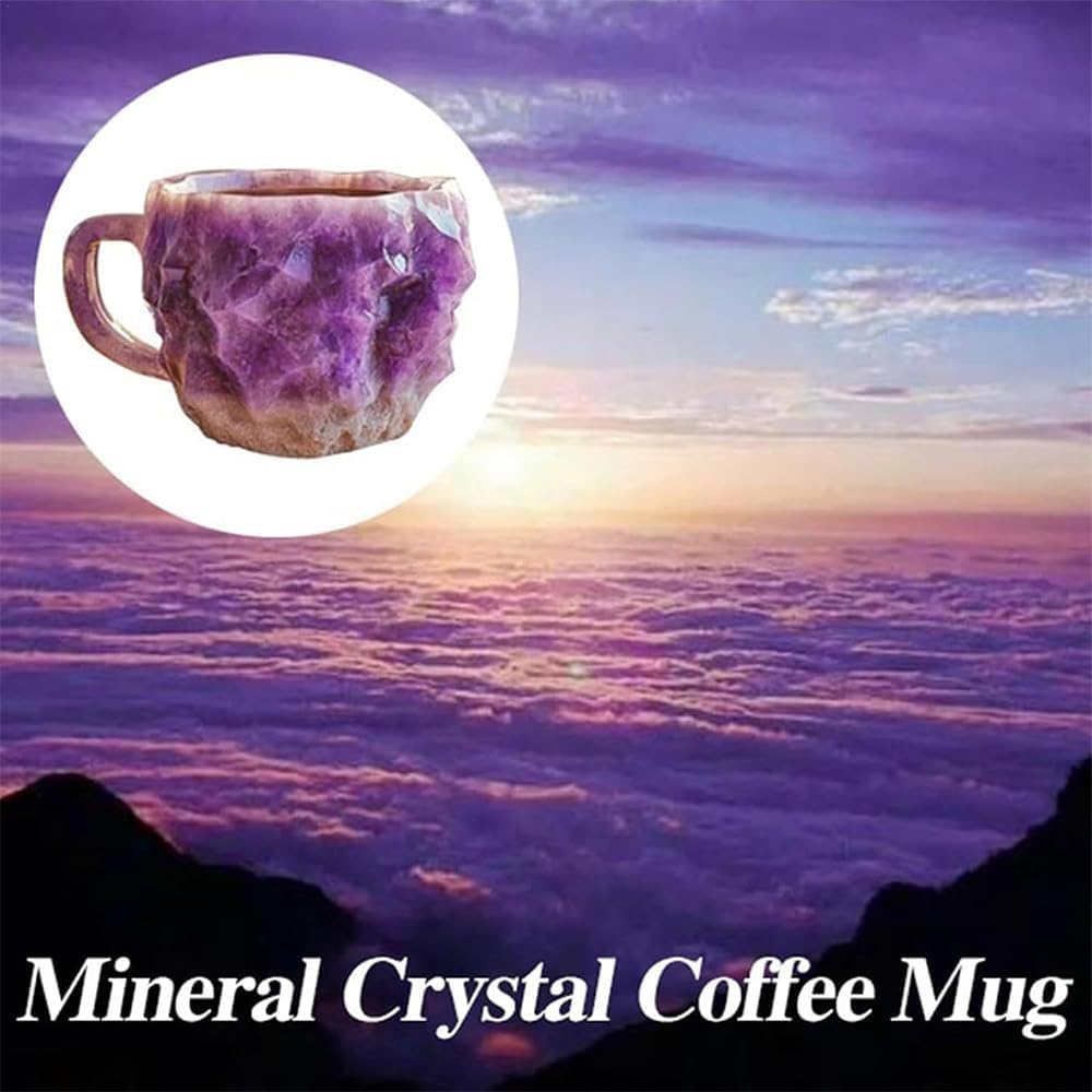 Resin Coffee Mug with Crystal Spoon & Pendant - Home & Office Use (Blue)