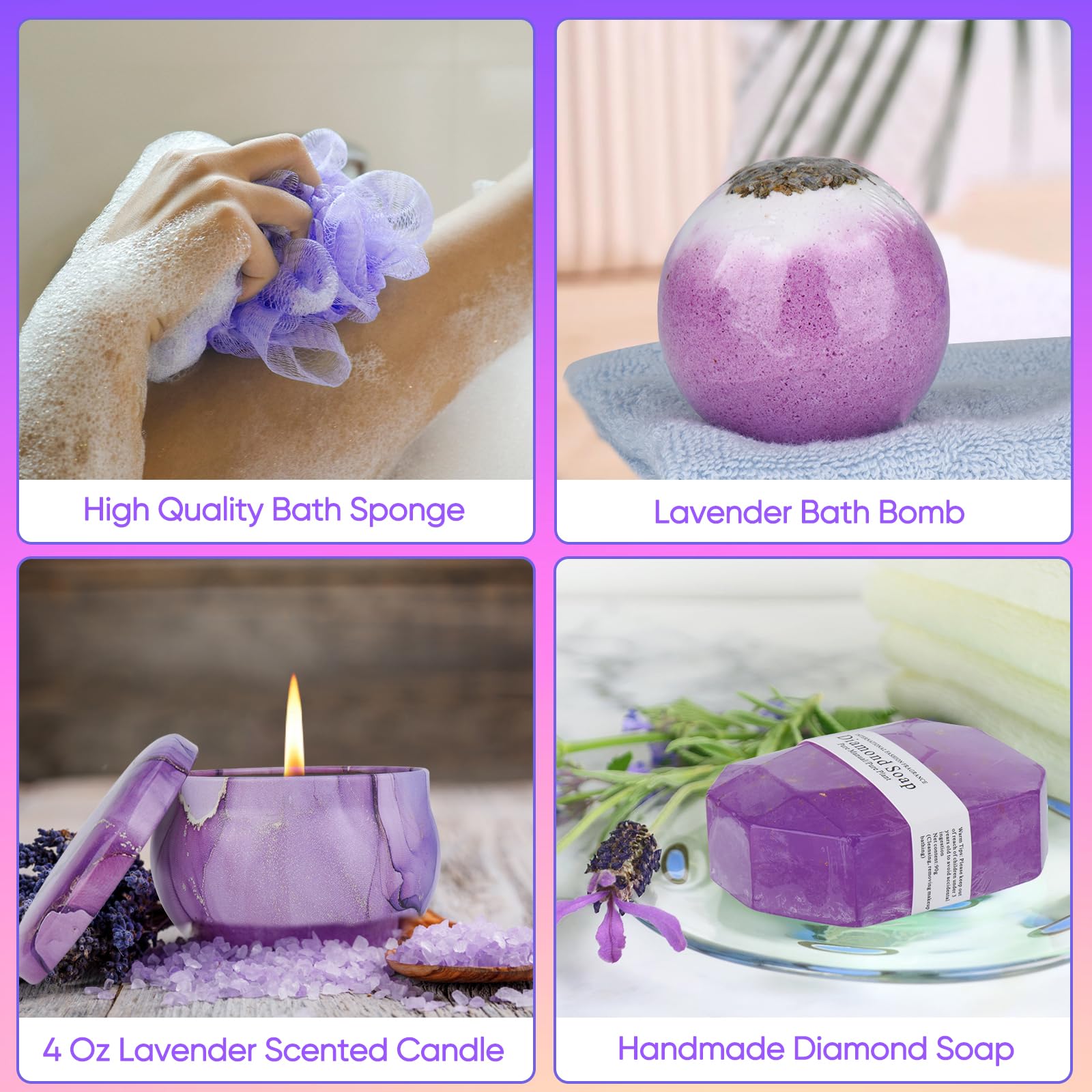 Relaxing Spa Gift Basket for Women - Self Care & Get Well Care Package - Unique Birthday, Mother's Day, Thank You Gifts for Wife, Best Friend, Sister, Coworker or Teacher - Perfect for Stress Relief, Home Spa Days & Thoughtful Surprises
