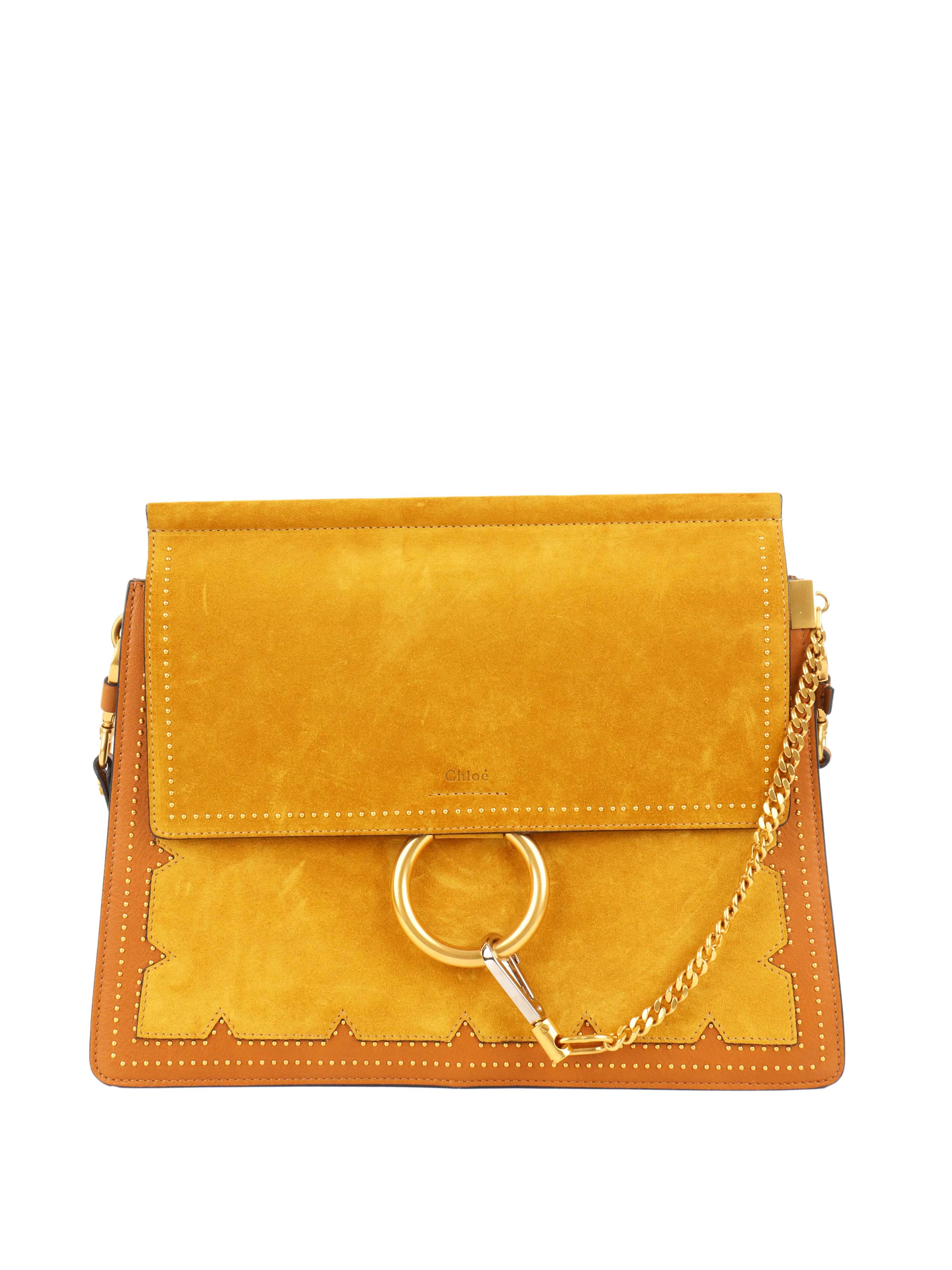 Chloe Medium Suede Mustard Faye Crossbody Bag - Stylish Women's Handbag for Work, Travel & Everyday Use