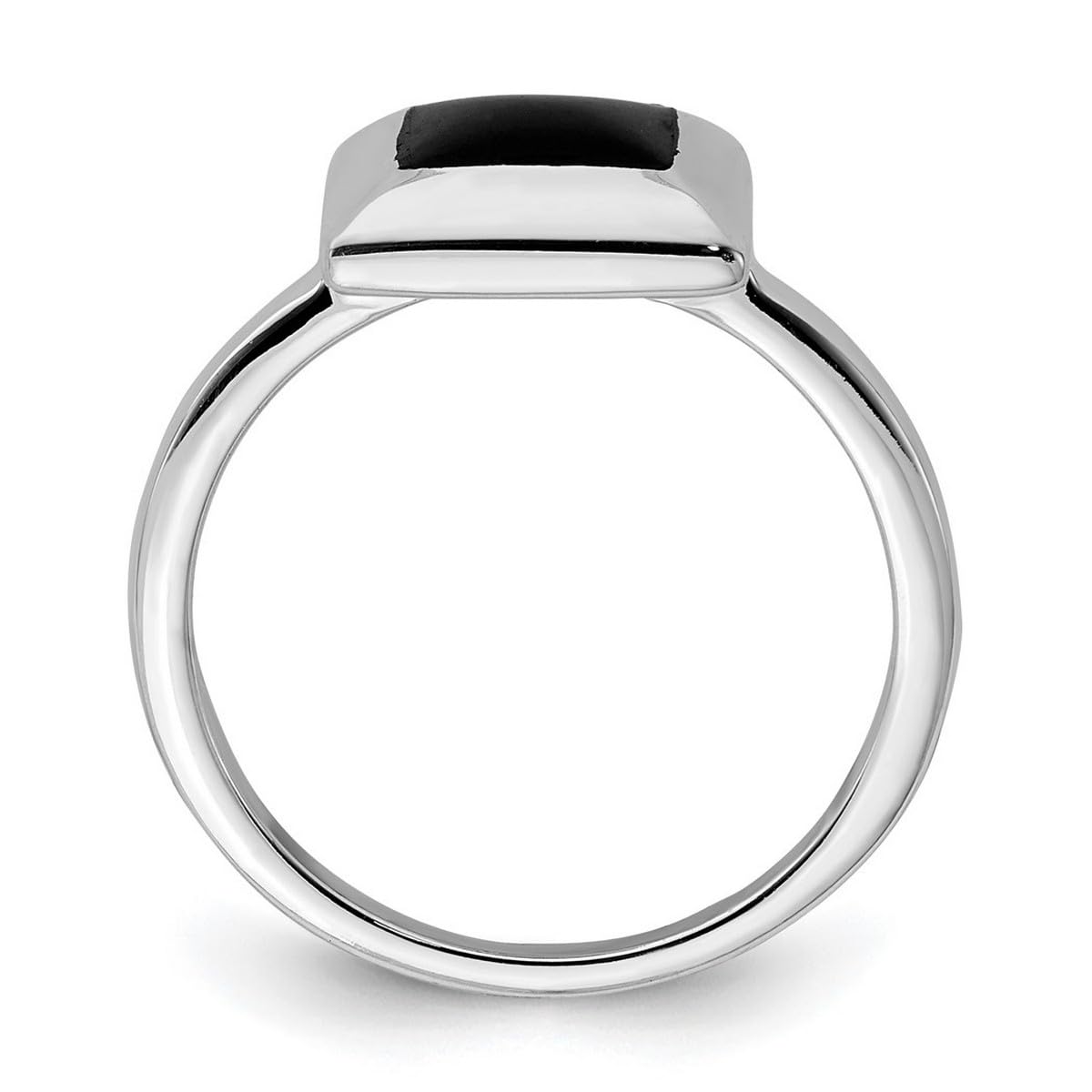 925 Sterling Silver Polished Simulated Onyx Ring for Women - Elegant Black Gemstone Jewelry for Everyday Wear, Parties & Special Occasions