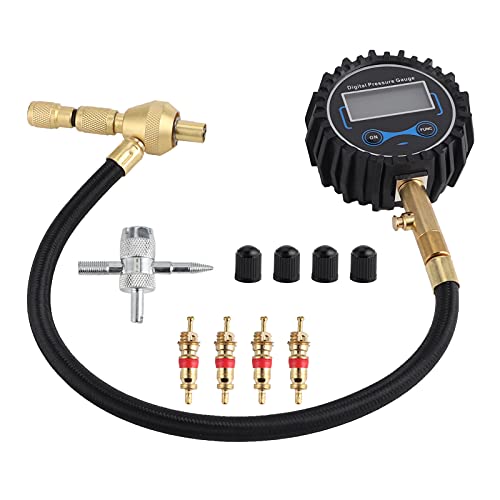 **Digital Tire Inflator with LCD Display & High Accuracy Pressure Gauge - Portable Air Compressor for Cars, Bikes, Motorcycles - Perfect for Road Trips, Emergency Use & Home Garage**