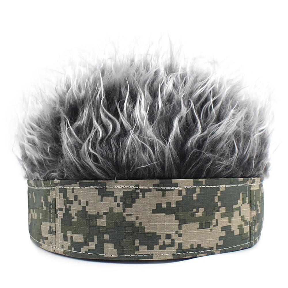 YEKEYI Funny Spiked Golf Visor Hat - Adjustable Novelty Wig Cap with Hair for Women & Men - Perfect for Costume Parties, Halloween, Cosplay & Golf Outings
