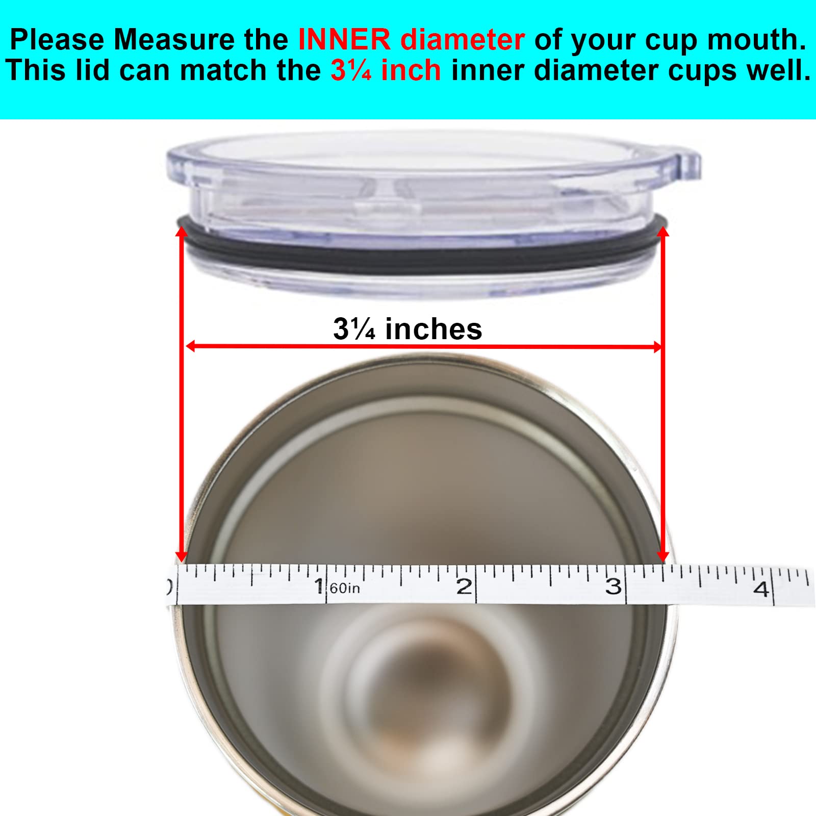 Magnetic Replacement Lid for 20 oz Tumblers - Spill Proof & Splash Resistant Cover Fits Yeti Rambler & Coffee Mugs (1 Pack) - Perfect for Travel, Office & Outdoor Activities
