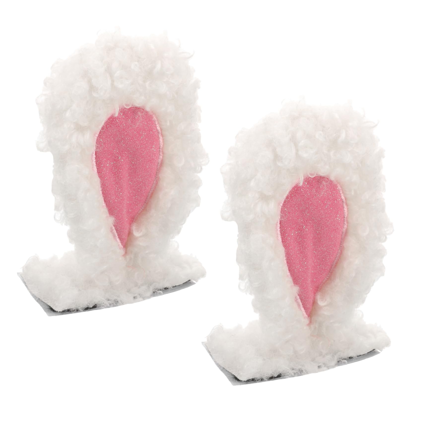 Soft Plush Cat Ears Helmet Accessories - 1 Pair White Faux Wool Ears for Ski, Motorcycle & Bike Helmets | Cute Cycling Gear for Women & Girls | Perfect for Costume Parties & Winter Sports