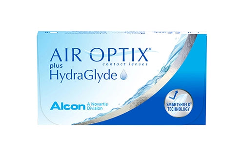 Air Optics Plus HydraGlyde Contact Lenses - Monthly Disposable for Dry Eyes - UV Protection & Moisture Lock Technology | Perfect for Daily Wear, Sports & Outdoor Activities