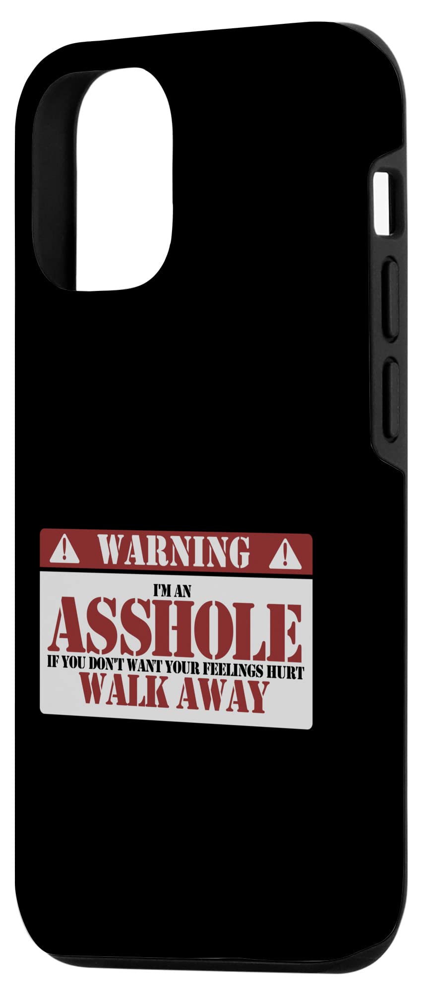 Funny iPhone 12/12 Pro Case with 'Warning I'm An Asshole' Design - Durable Protective Cover for iPhone 12/12 Pro - Perfect for Prank Gifts, Office Humor & Casual Everyday Use