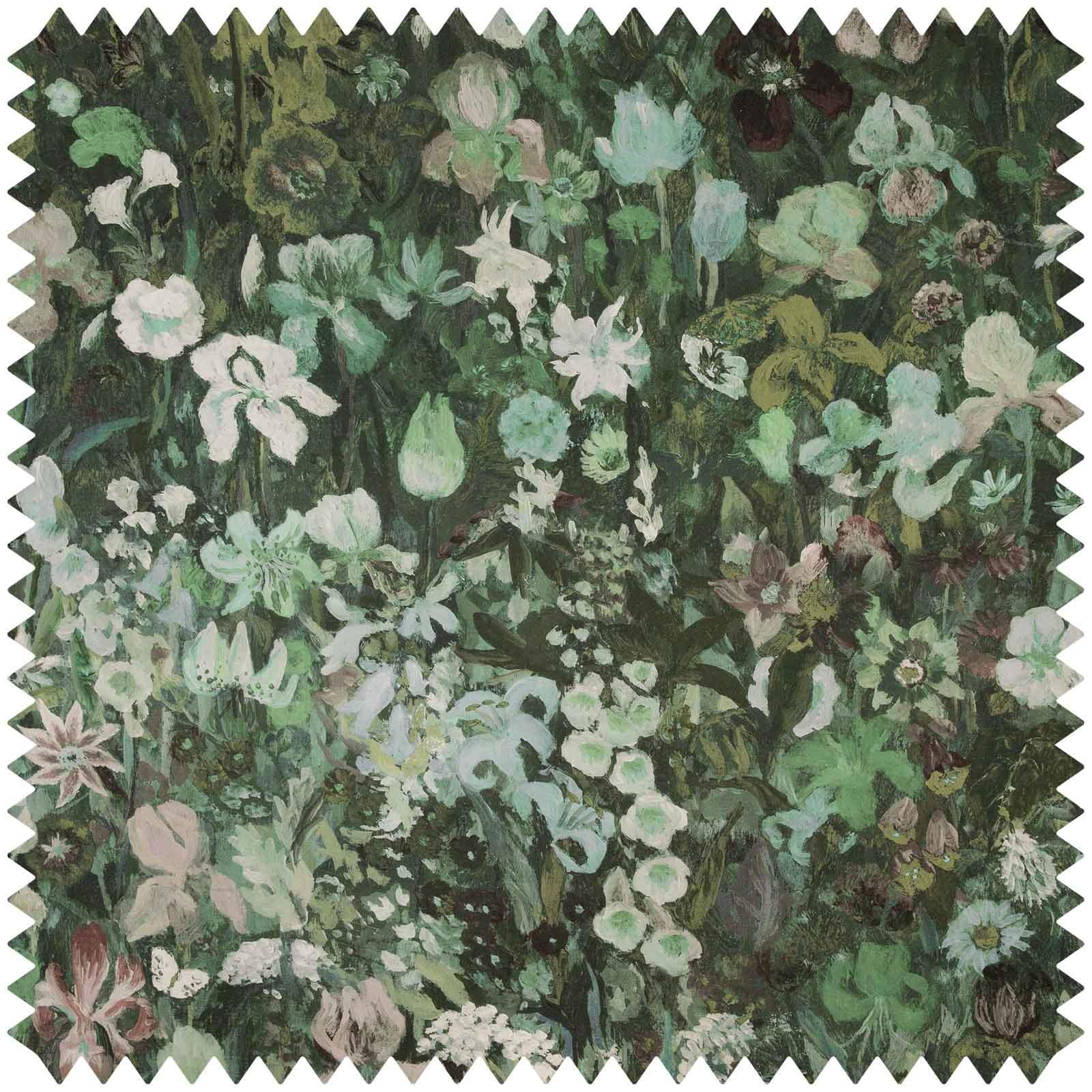 Premium FLORIBUNDA MAGNA Cotton Linen Fabric - Soft & Durable Verde Green Textile for Sewing, Quilting & Home Decor Projects