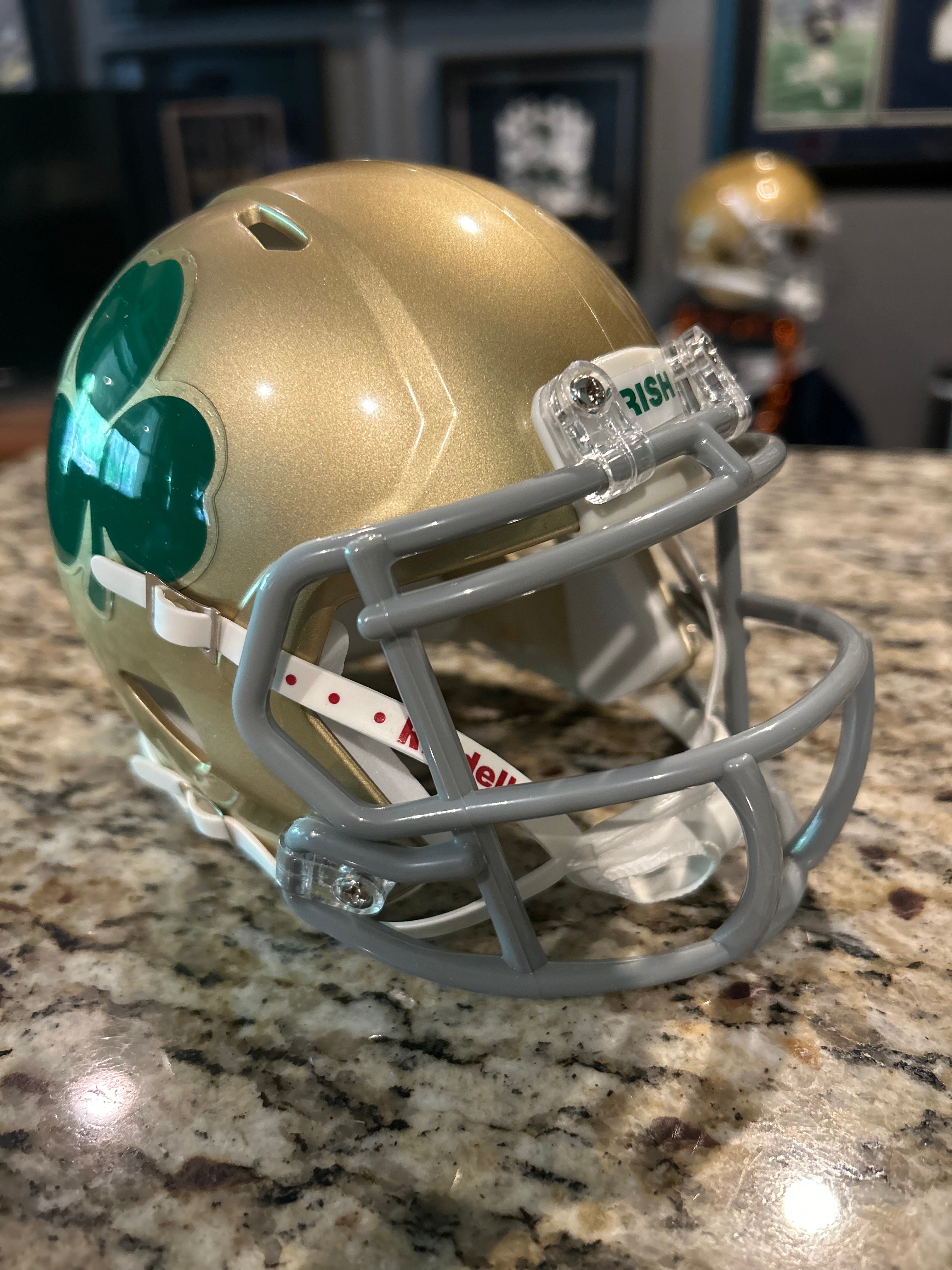 Benjamin Morrison Autographed Notre Dame Fighting Irish Shamrock Mini Football Helmet - Collectible Memorabilia for Fans, Sports Decor, and Gift Ideas