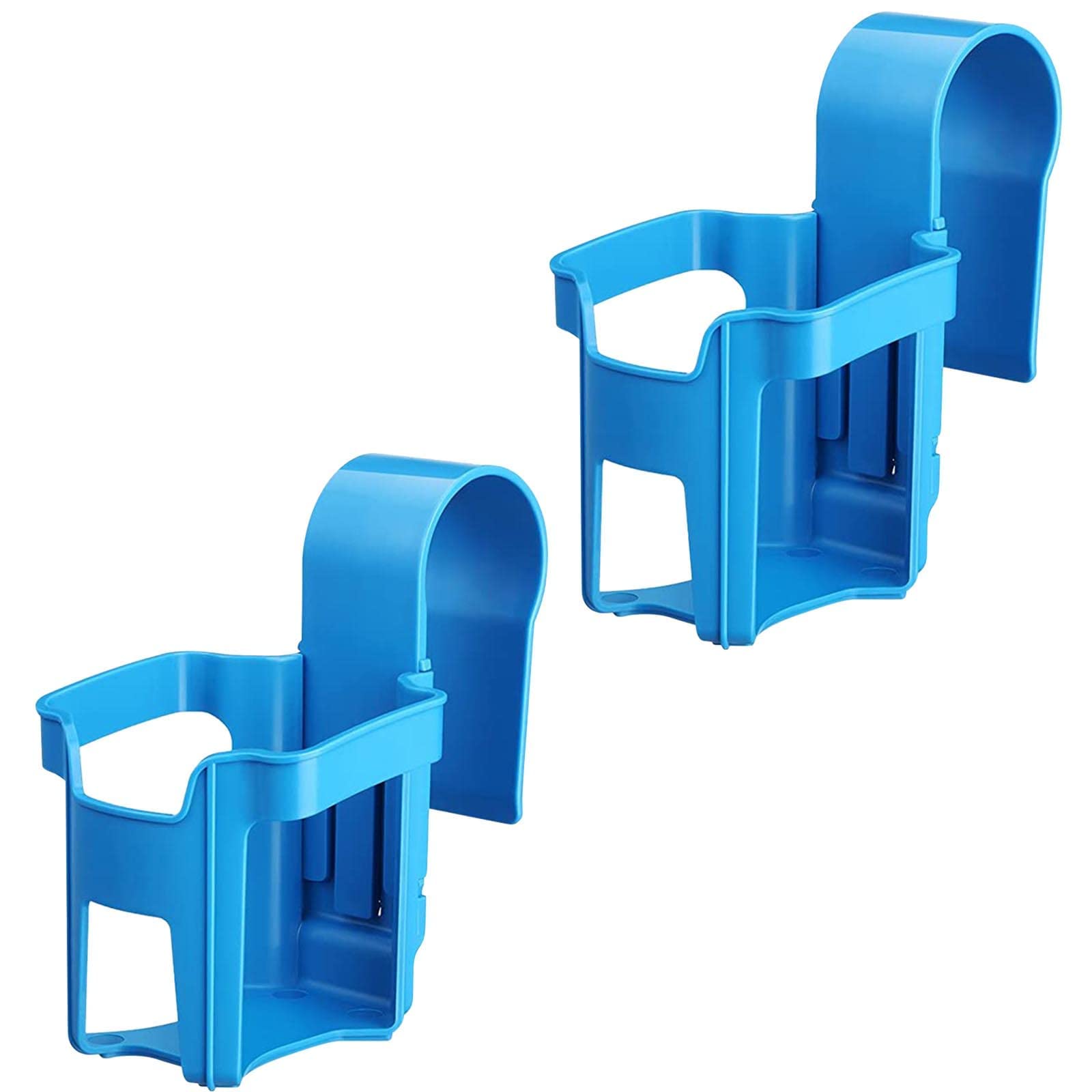 TOYUN Above Ground Pool Cup Holder - Sturdy Drink & Phone Holder with Hook Design for Refreshing Beverages (2 Pack, Blue) - Perfect for Poolside Relaxation, Backyard Parties & Summer Gatherings
