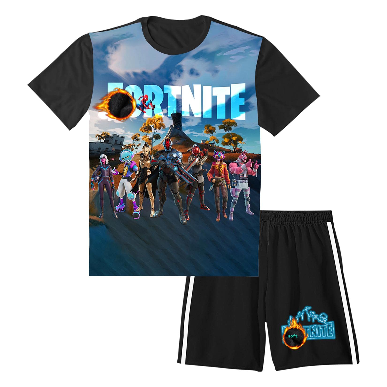 2-Piece Short Sleeve T-Shirt and Shorts Outfit Set for Boys & Girls | Youth Summer Casual Wear | Perfect for Playdates, Sports & Everyday Activities