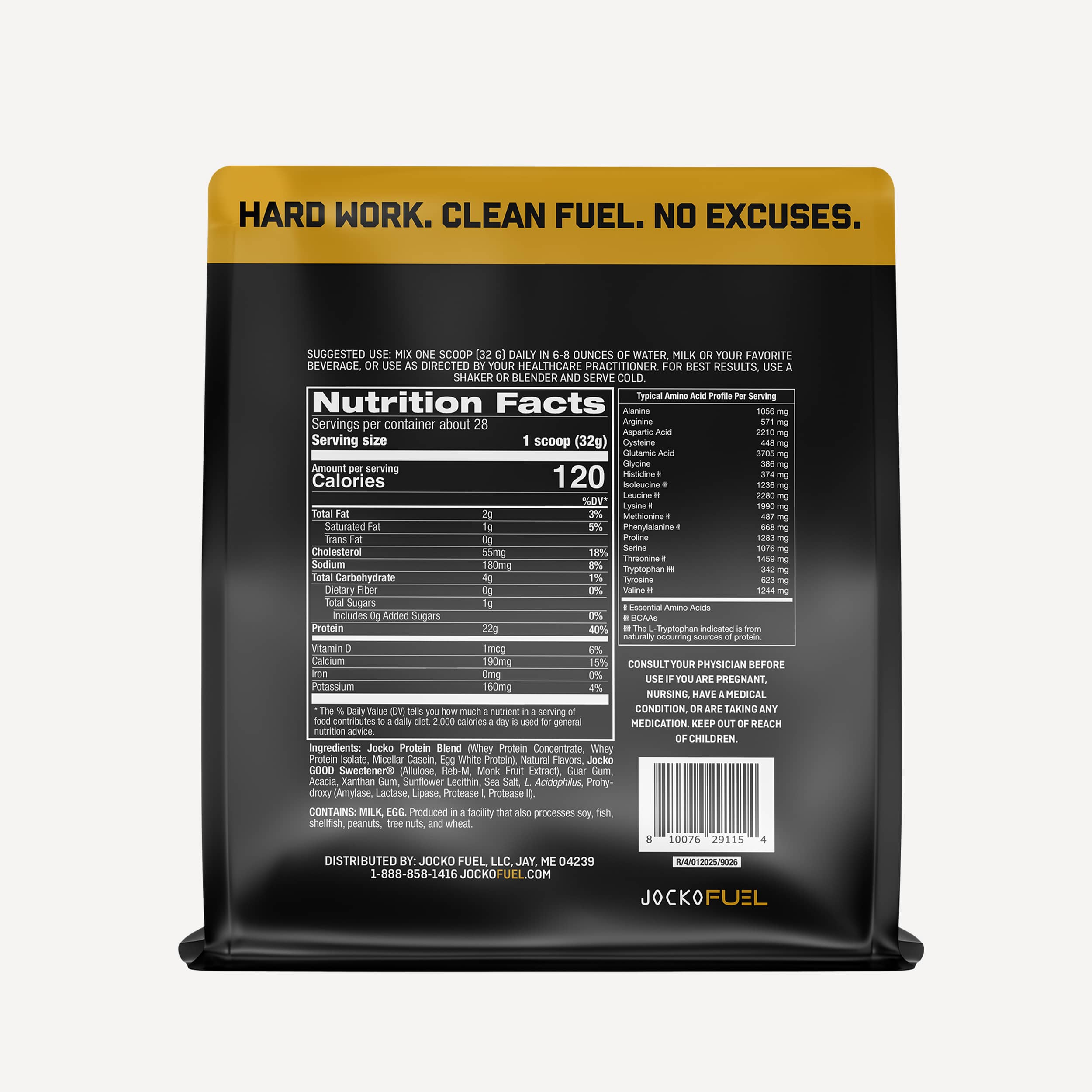 JOCKO MÖLK Premium Whey Protein Powder - 25g Protein per Serving, Low Sugar, Keto Friendly - Perfect for Post-Workout Recovery, Muscle Building & Healthy Lifestyle