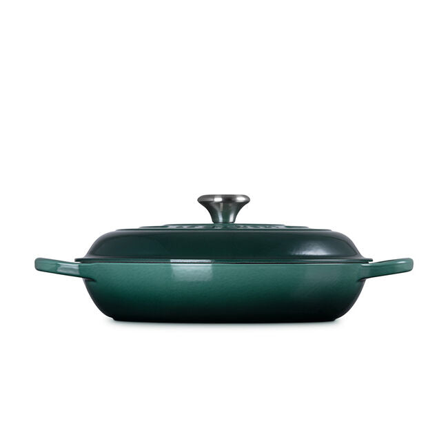 Le Creuset 3.5L Braiser Dutch Oven with Lid - Artichaut Green Enameled Cast Iron Cookware for Roasting, Baking & Sautéing - Perfect for Stovetop, Oven & Table Serving
