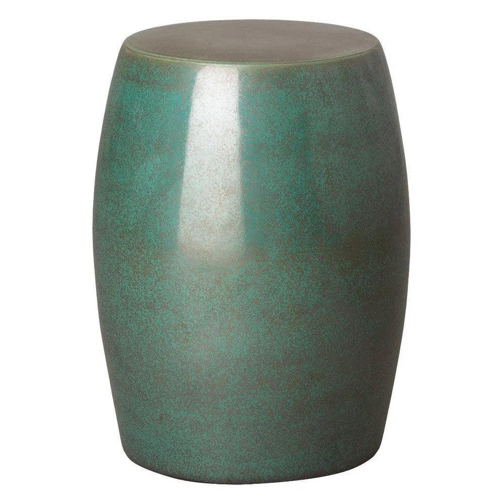 19 Inch Smooth Round Ceramic Outdoor Garden Stool - Perfect for Patio, Porch, Backyard Decor & Plant Stand