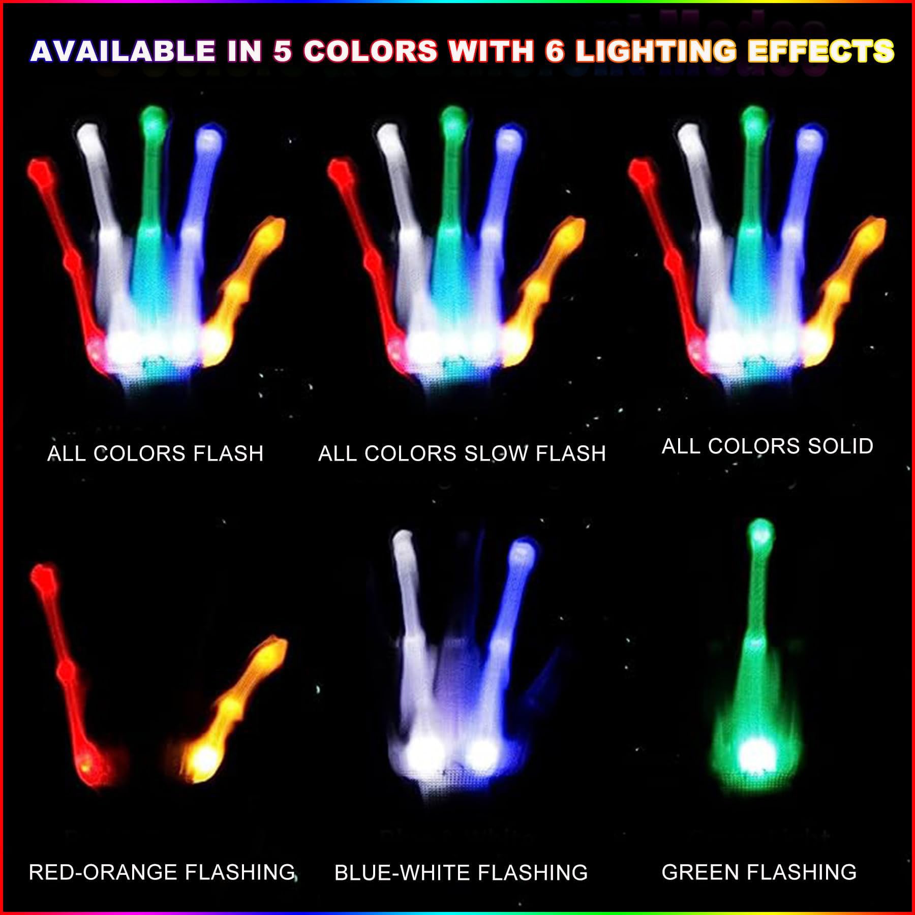 LED Light Up Gloves for Kids Ages 7-13 - Cool Rave Party Toys for Boys & Girls - Perfect for Halloween, Christmas, Birthday Gifts & Carnival Events - Fun Glow Accessories for Dance Parties, Concerts & Nighttime Play